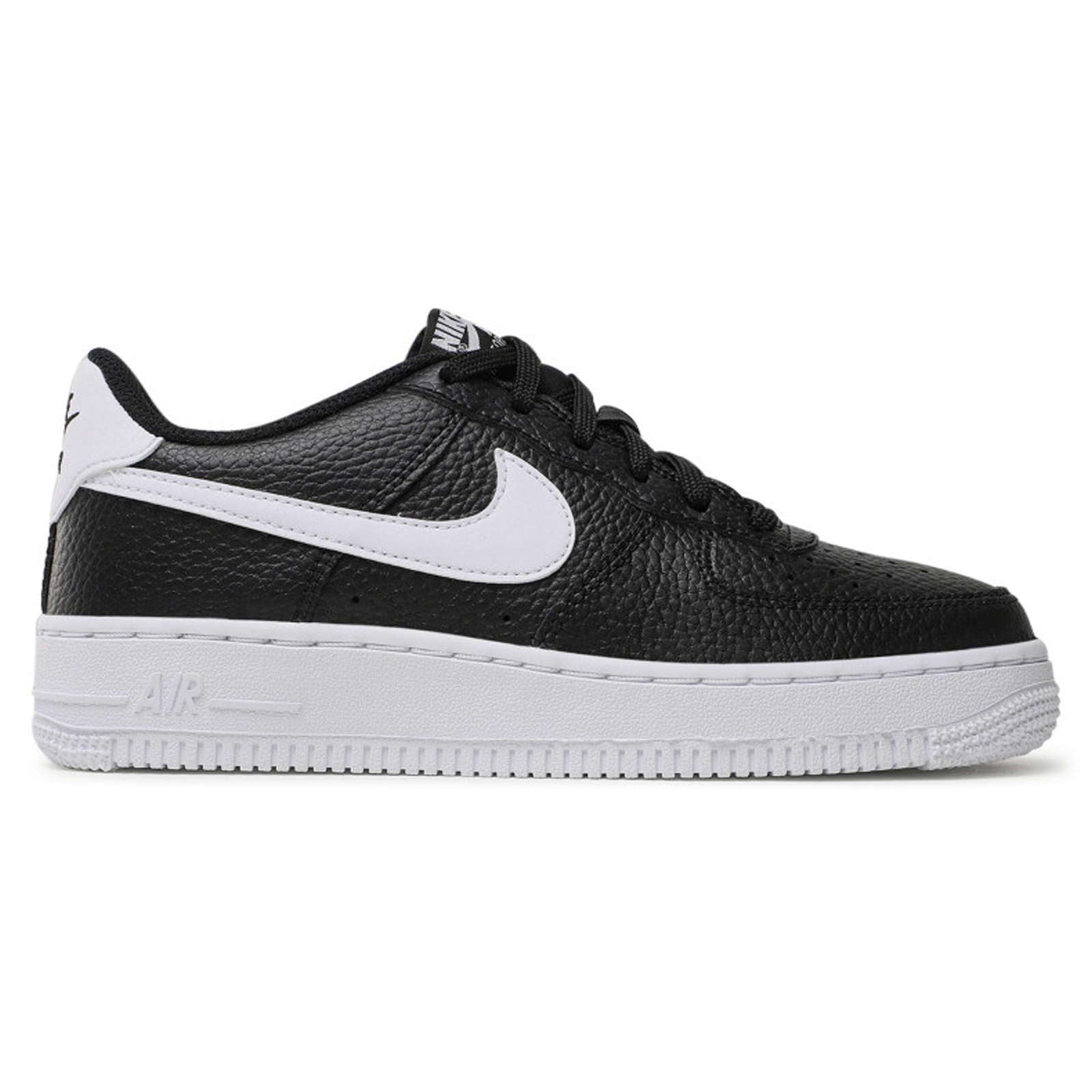 Nike Air Force 1 GS Leather Youth Sneakers#color_black white