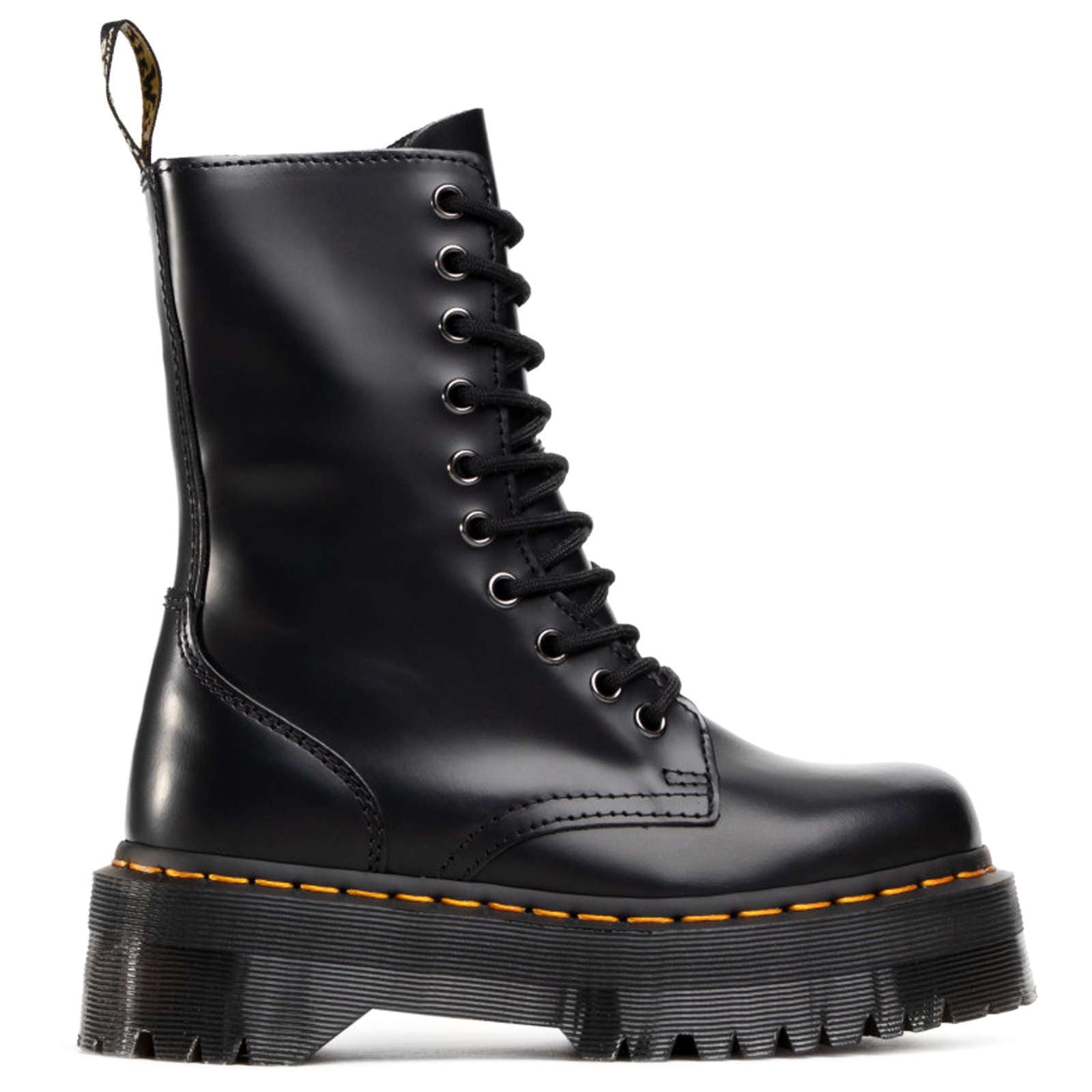 Dr. Martens Jadon Hi Polished Smooth leather Unisex Boots#color_black