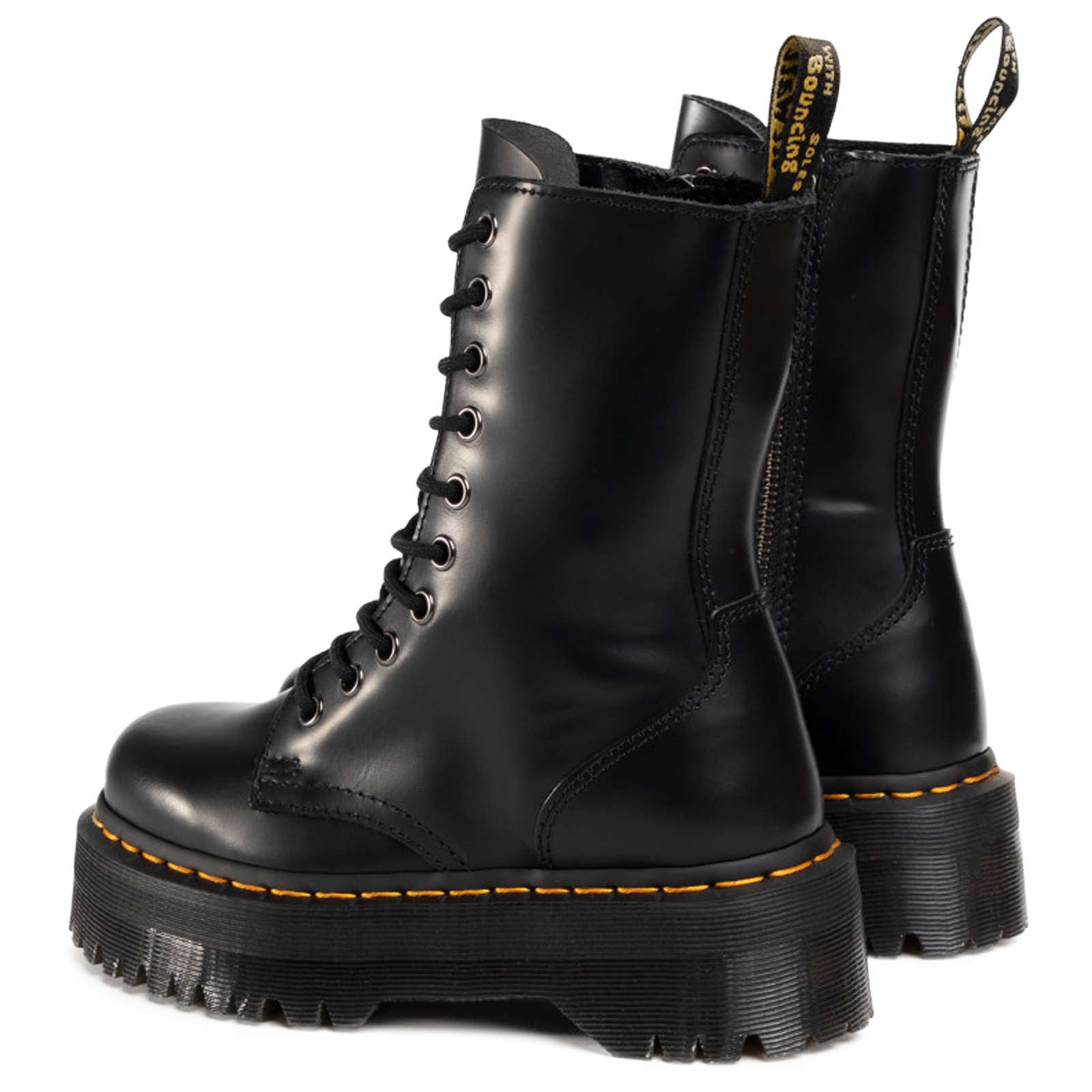 Dr. Martens Jadon Hi Polished Smooth leather Unisex Boots#color_black