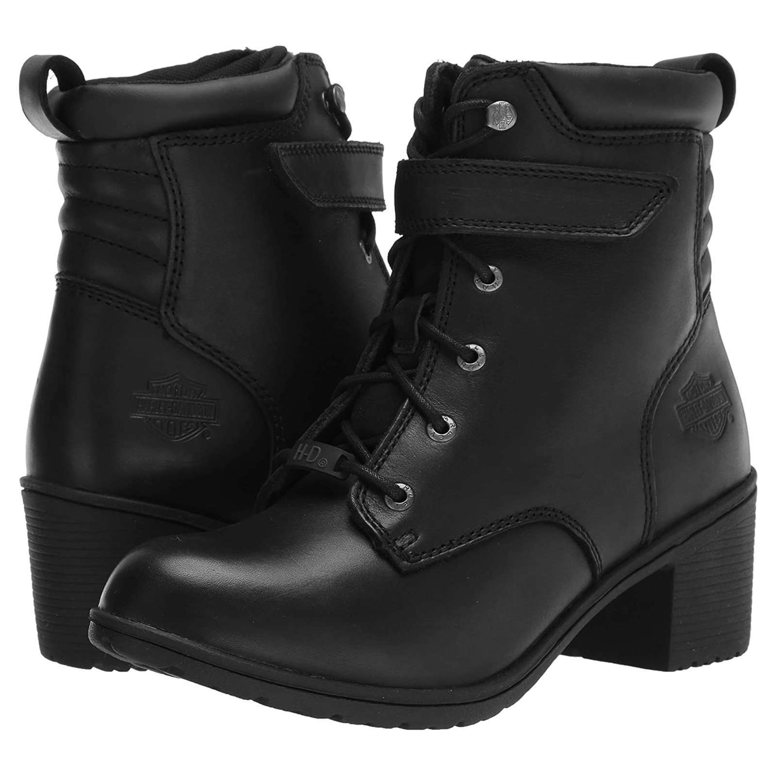 Harley Davidson Fannin Full Grain Leather Women's Riding Boots#color_black