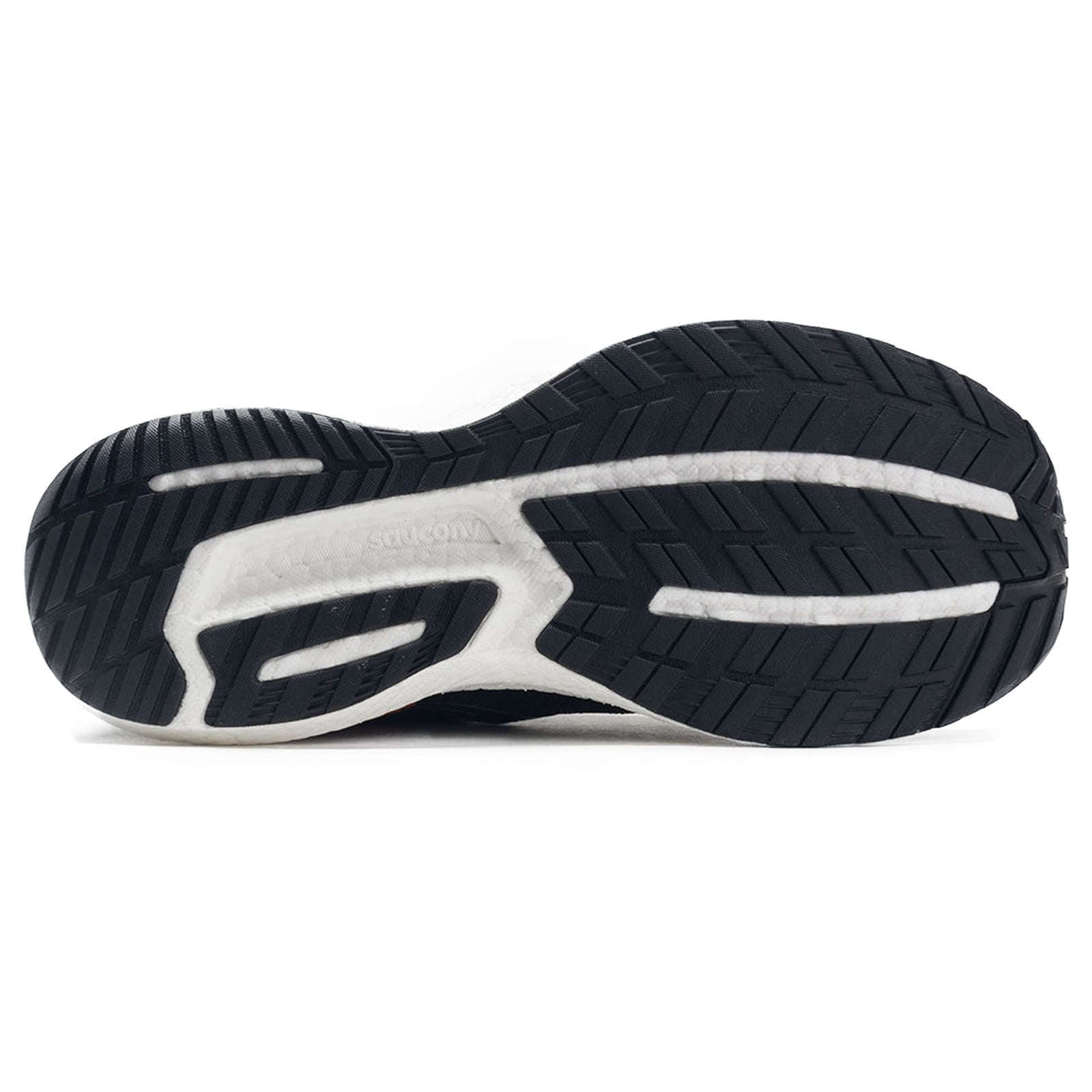 Saucony Triumph 19 Synthetic Textile Men's Running Shoes#color_black white