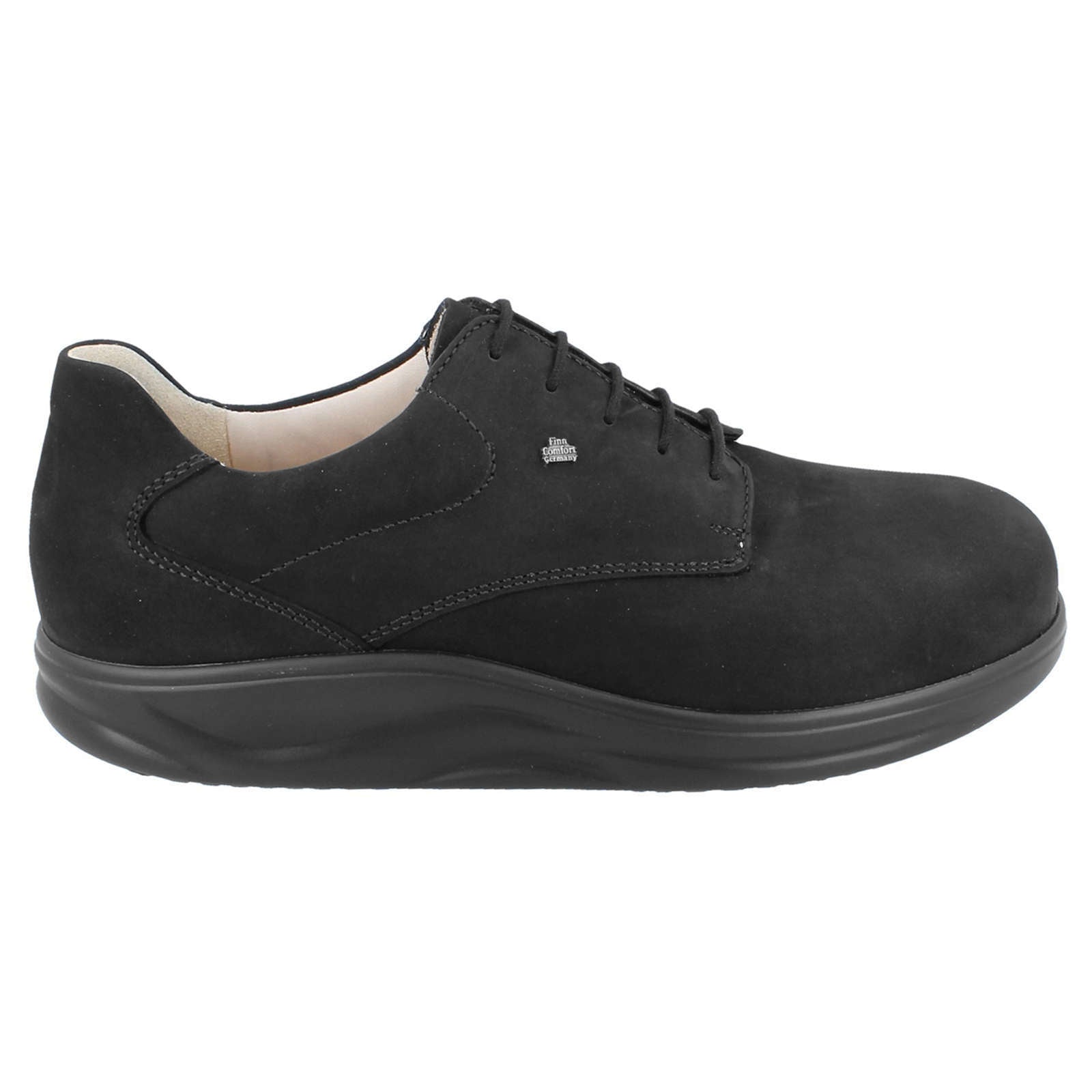 Finn Comfort Pretoria Nubuck Leather Men's Shoes#color_black