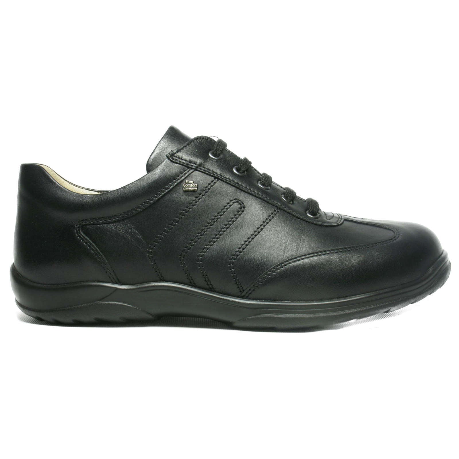 Finn Comfort Syracuse Smooth Leather Men's Sneakers#color_black