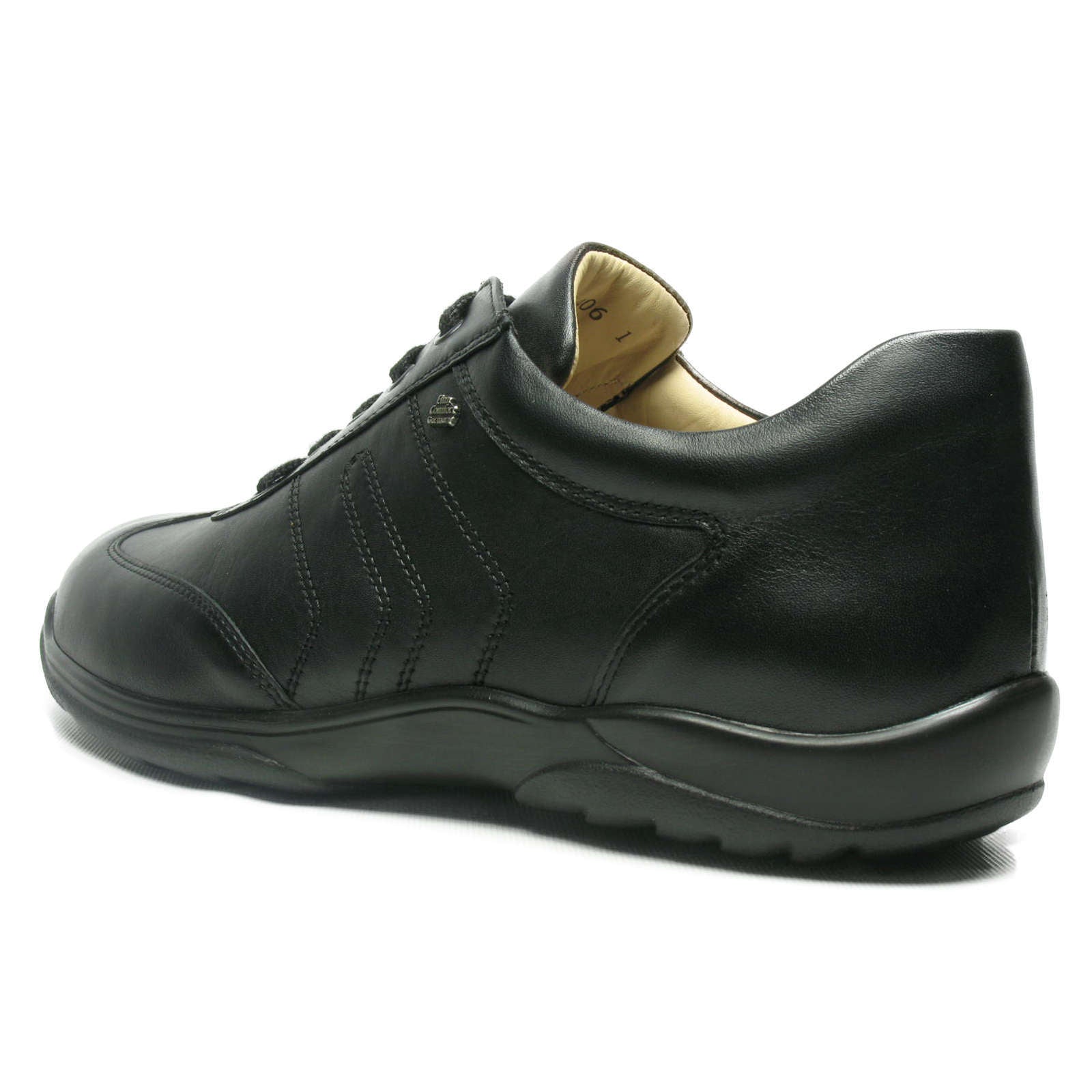 Finn Comfort Syracuse Smooth Leather Men's Sneakers#color_black
