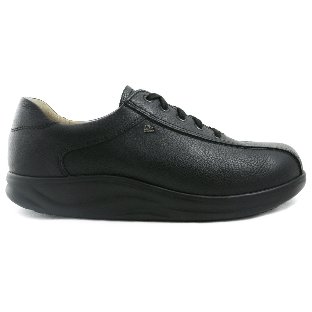 Finn Comfort Watford Leather Mens Shoes#color_black