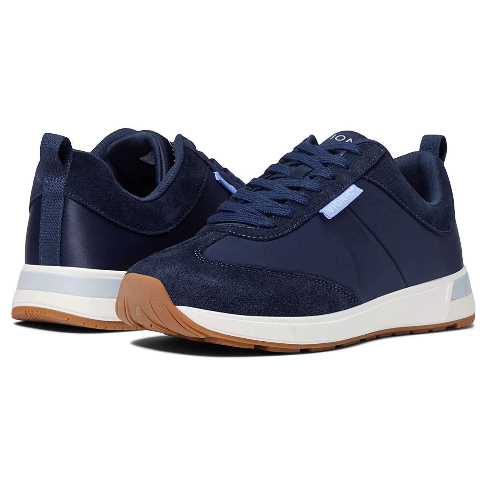 Vionic Curran Breilyn Leather Womens Sneakers#color_navy