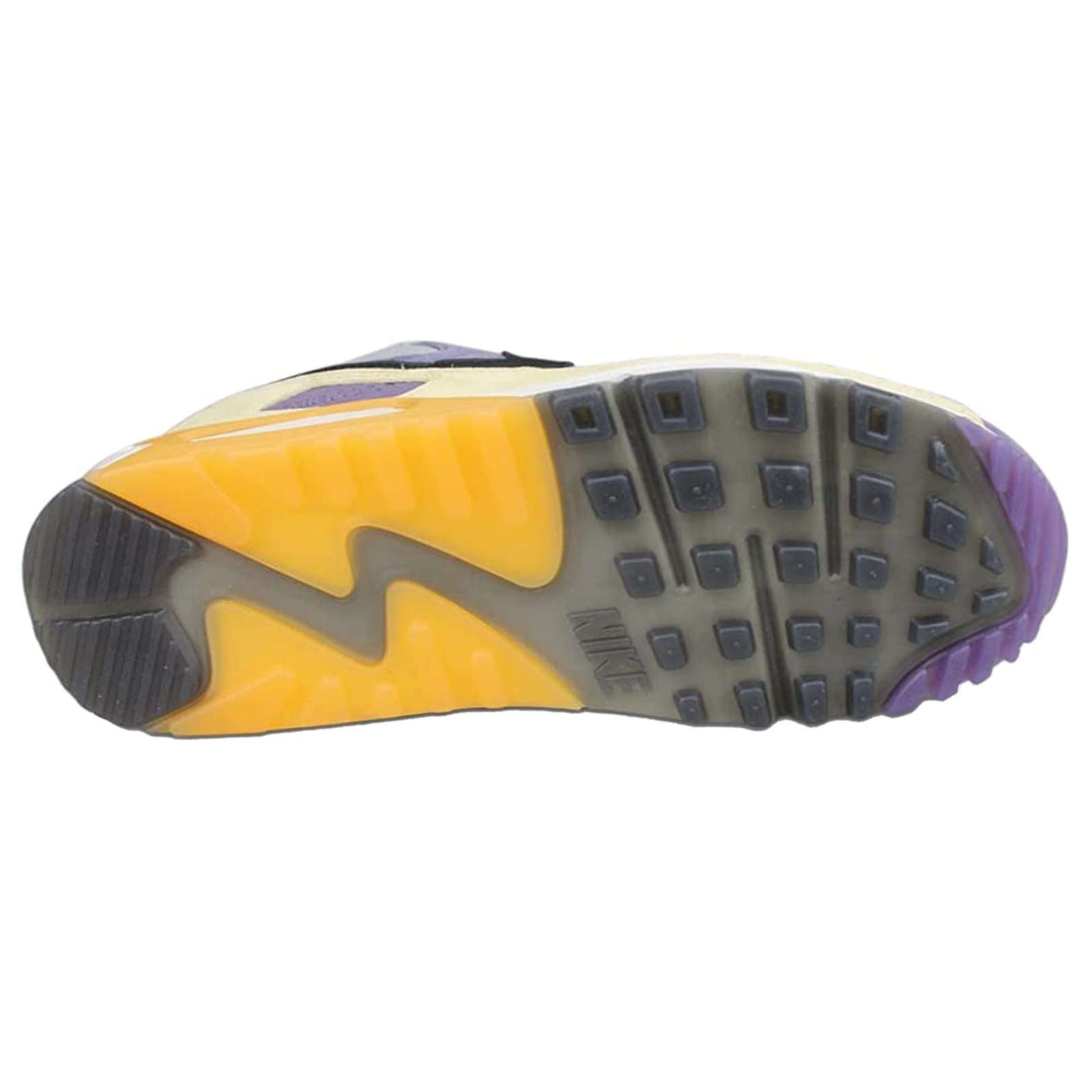 Nike Air Max 90 NRG Suede Leather Unisex Low-Top Sneakers#color_court purple black lemon drop