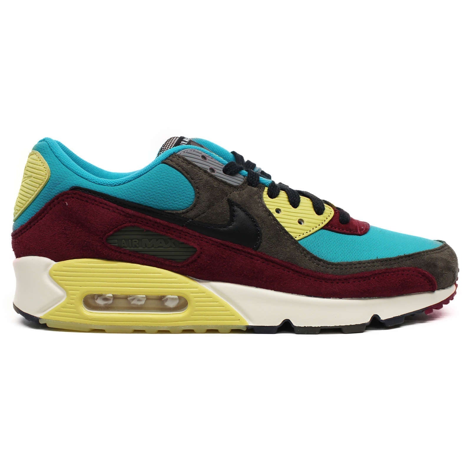 Nike Air Max 90 NRG Suede Leather Unisex Low-Top Sneakers#color_ridgerock black turbo green