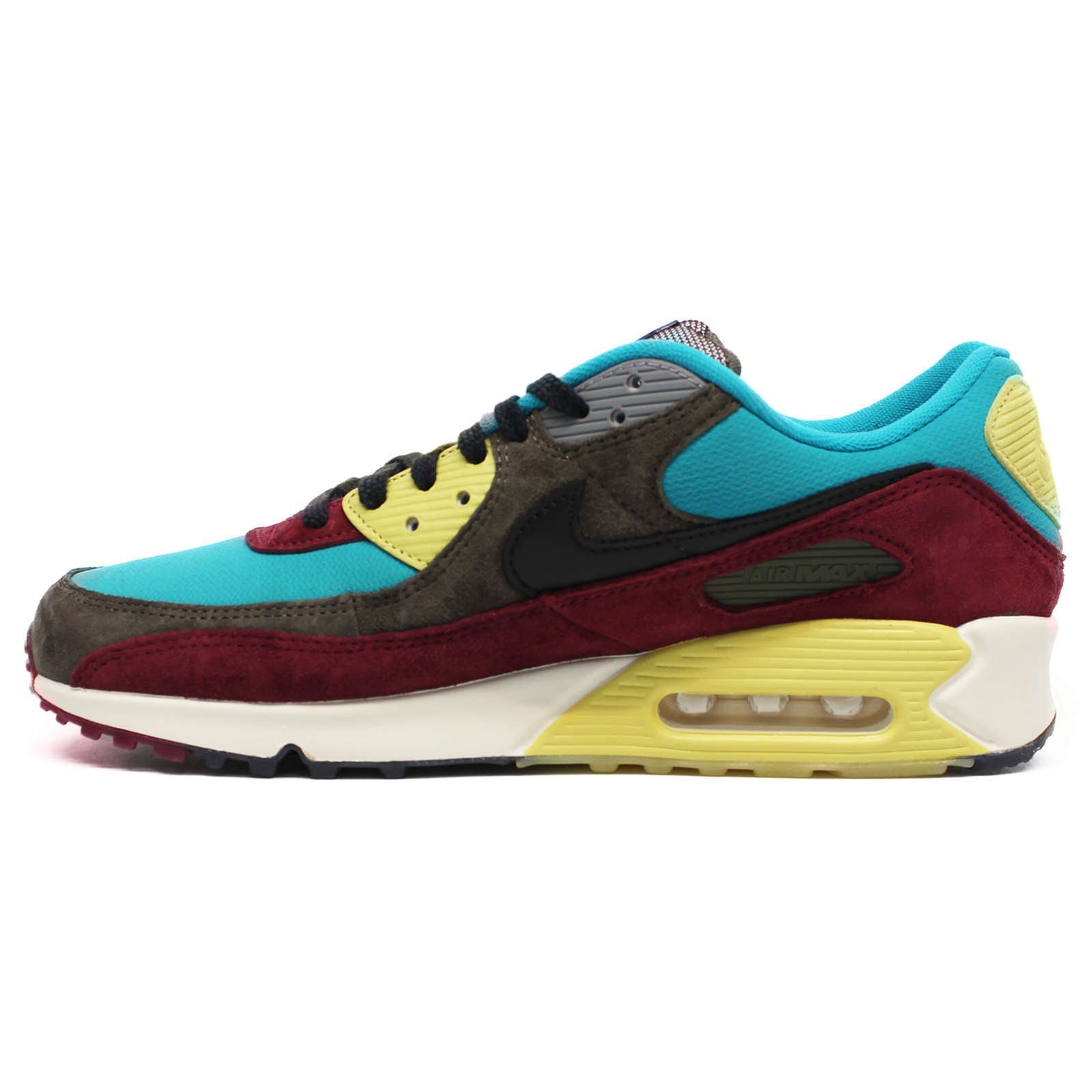 Nike Air Max 90 NRG Suede Leather Unisex Low-Top Sneakers#color_ridgerock black turbo green