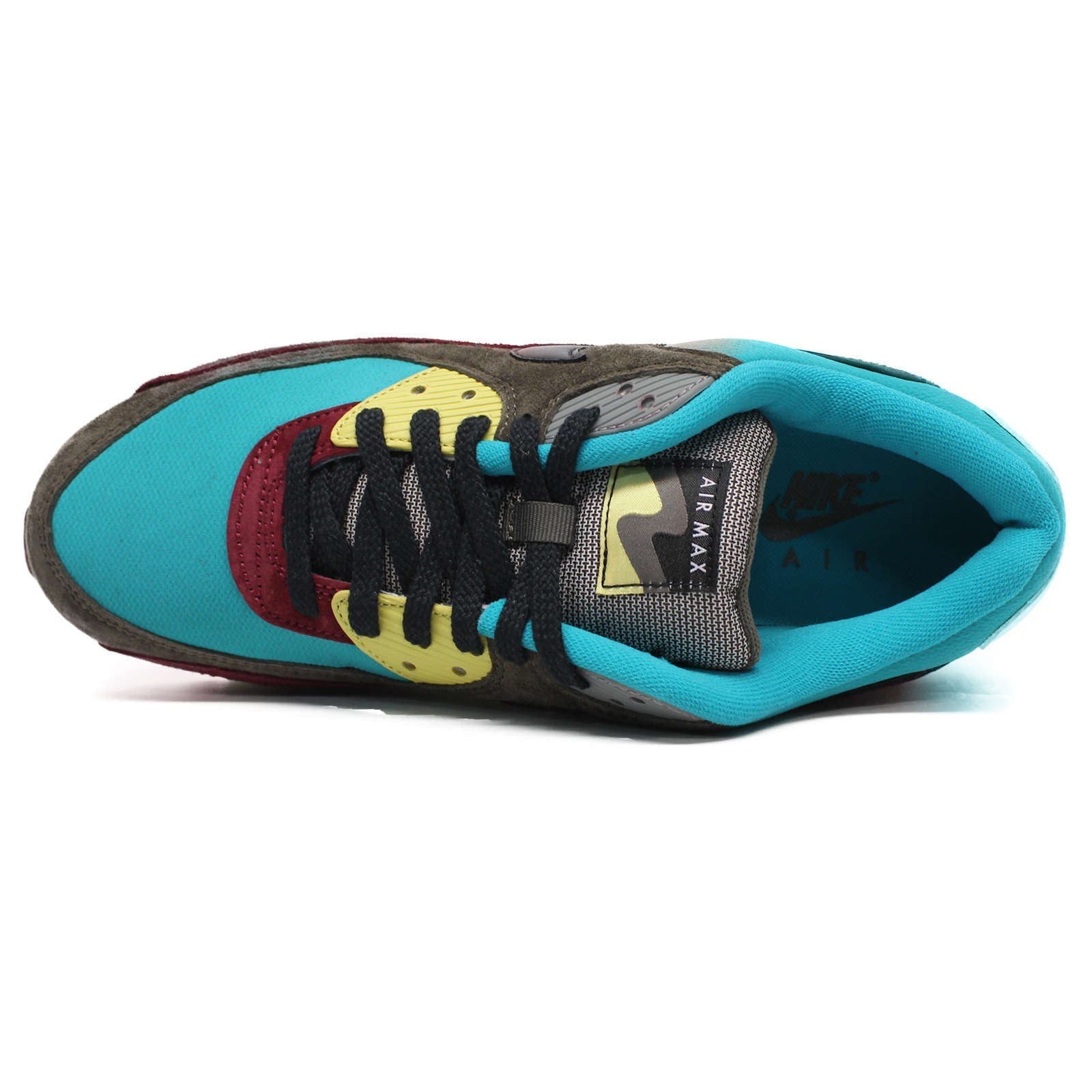 Nike Air Max 90 NRG Suede Leather Unisex Low-Top Sneakers#color_ridgerock black turbo green