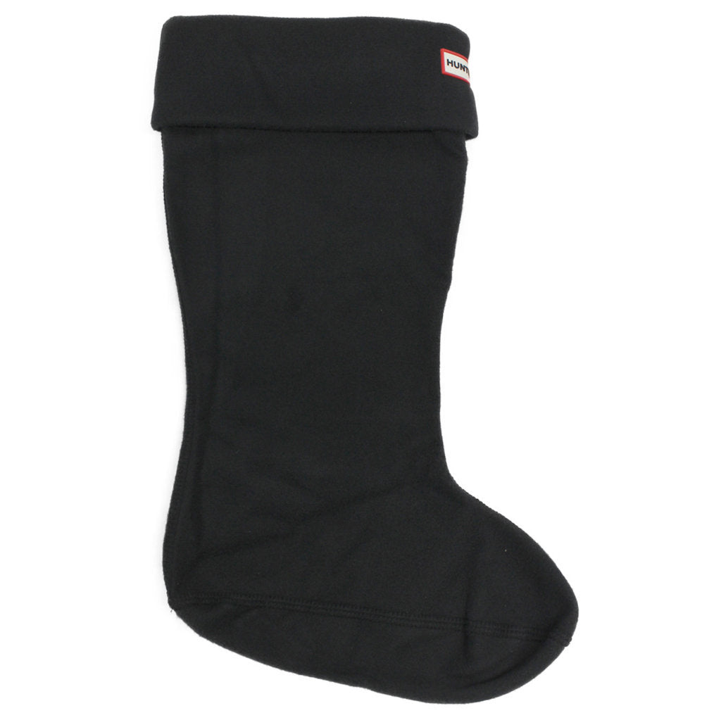 Hunter Recycled Fleece Wide Sock Tall Polyfleece Unisex Socks#color_black