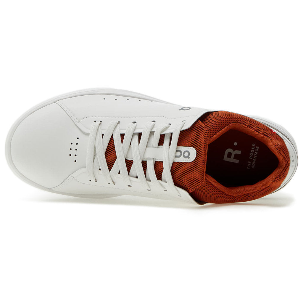 On The Roger Advantage Textile Synthetic Womens Sneakers#color_white rust