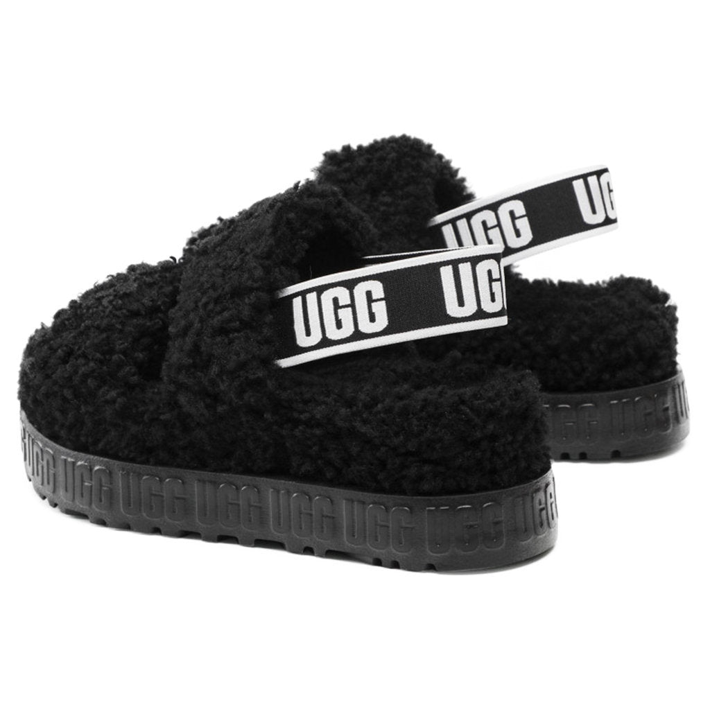 Ugg Oh Fluffita Fur Suede Womens Sandals#color_black