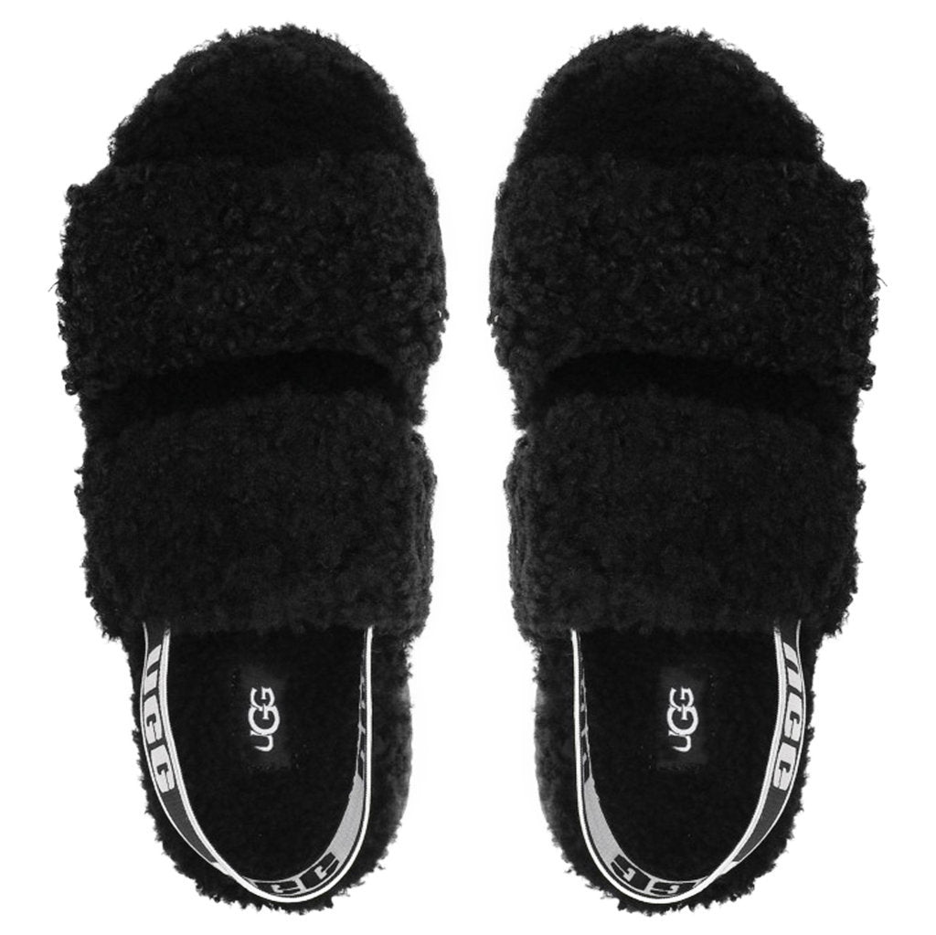 Ugg Oh Fluffita Fur Suede Womens Sandals#color_black