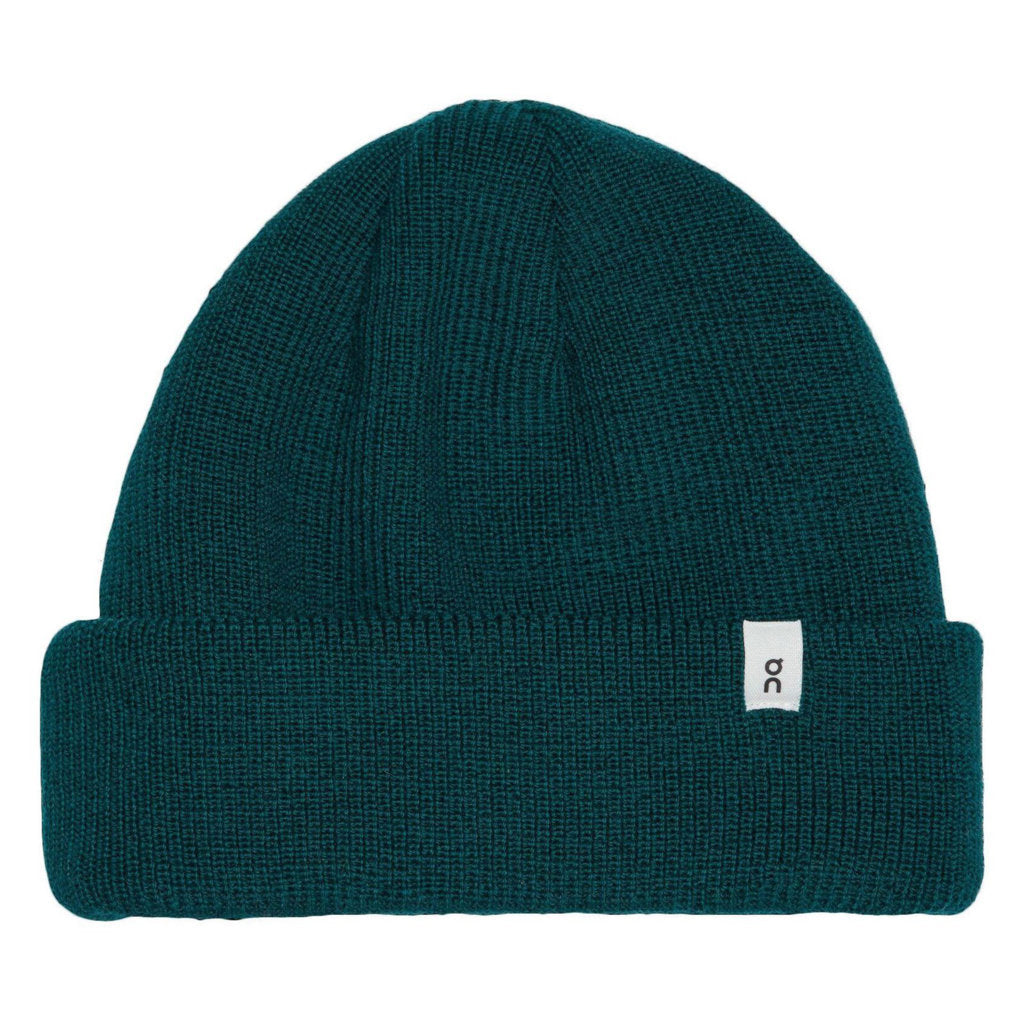 On Running Merino Beanie Wool Unisex Hats #color_Evergreen