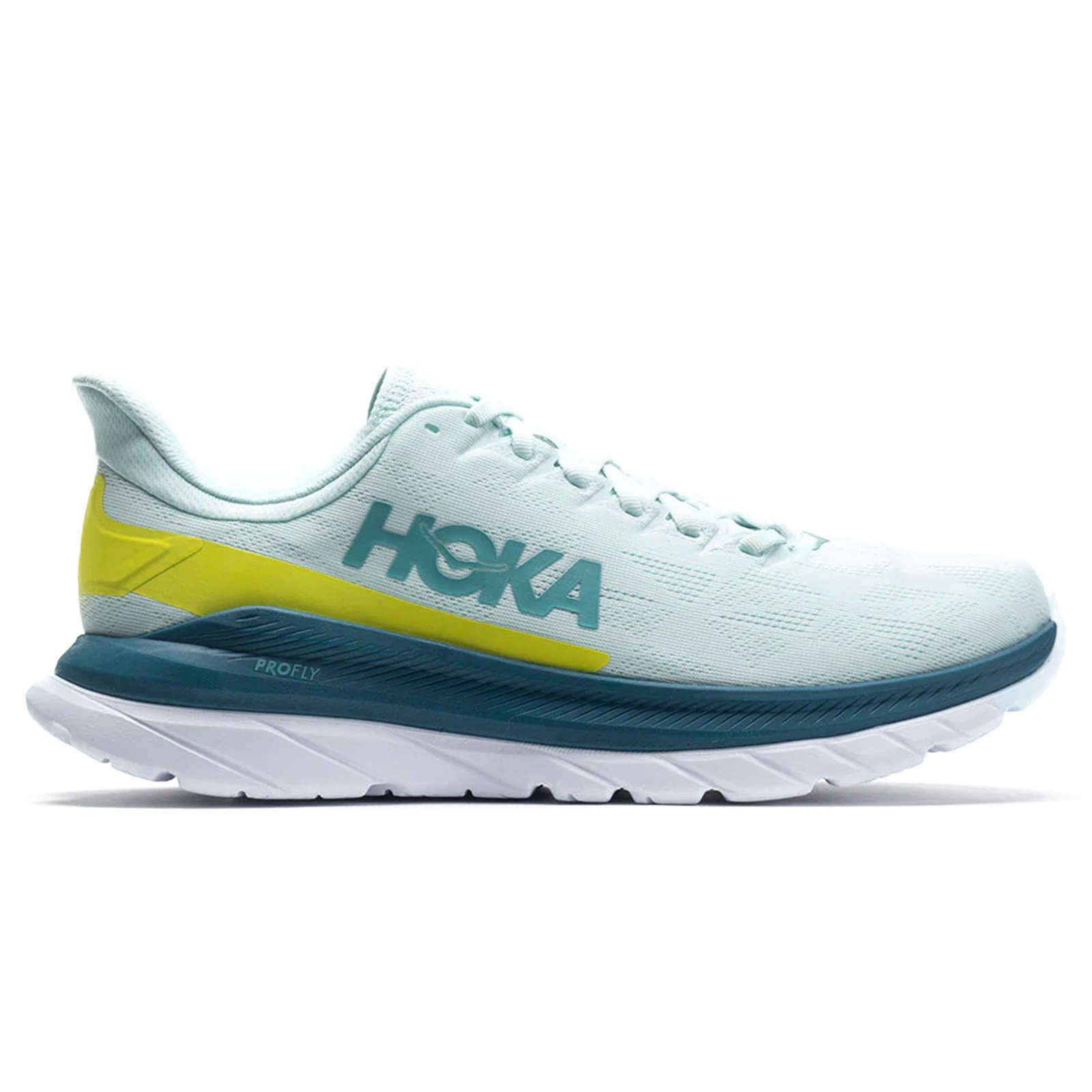 Hoka One One Mach 4 Mesh Men's Low-Top Road Running Sneakers#color_blue glass evening primrose