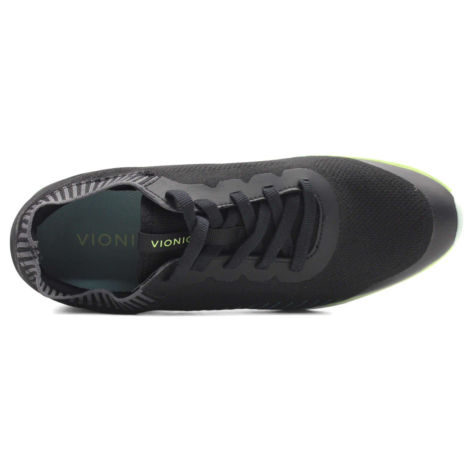 Vionic Embolden Synthetic Textile Womens Sneakers#color_black pale lime