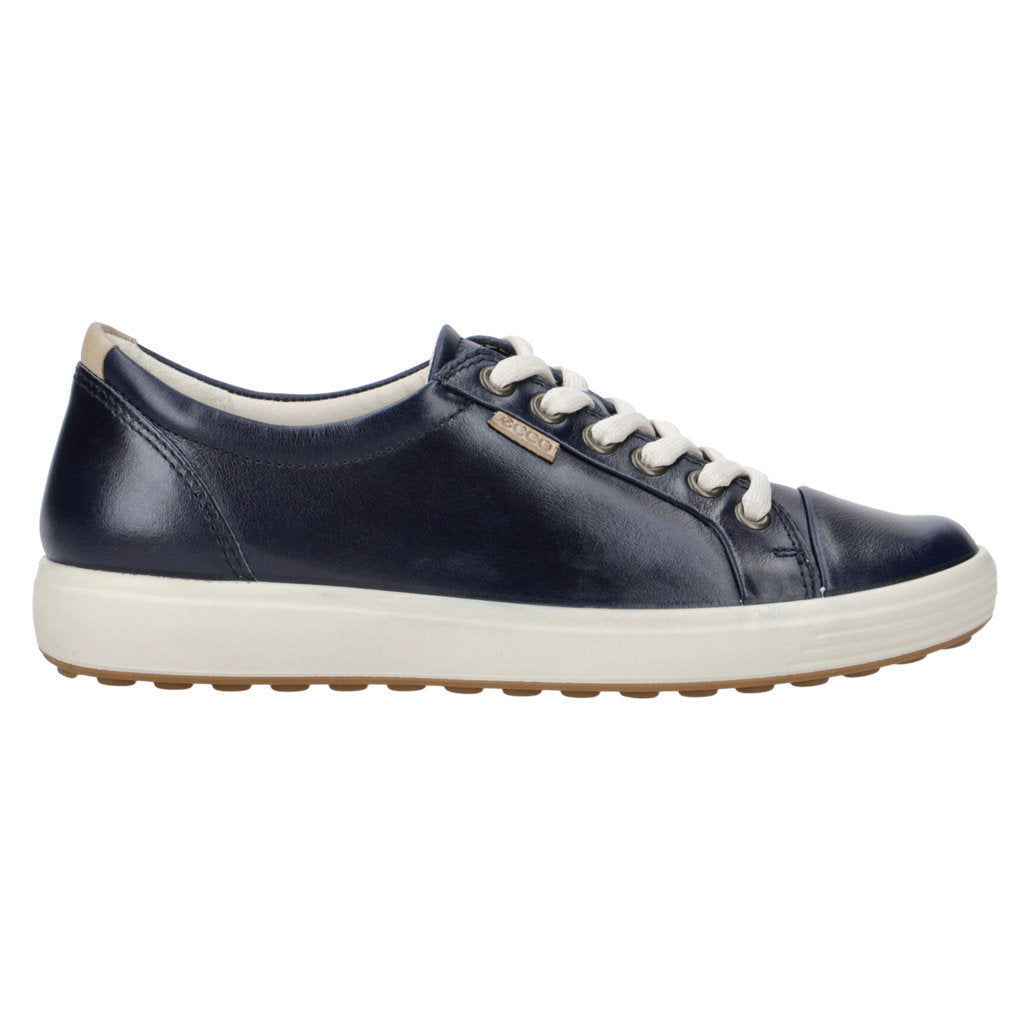 Ecco Soft 7 Smooth Leather Womens Sneakers#color_marine
