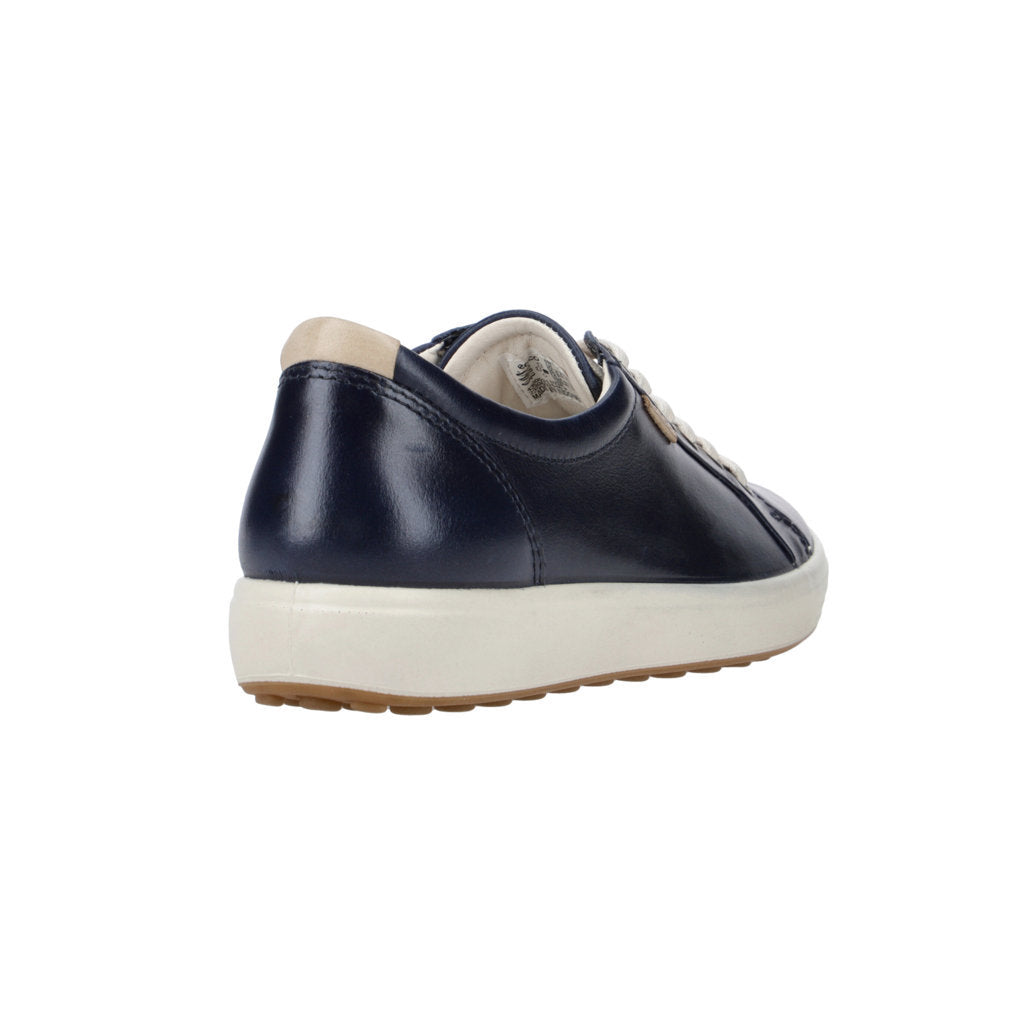 Ecco Soft 7 Smooth Leather Womens Sneakers#color_marine