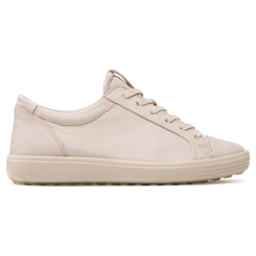 Ecco Soft 7 Smooth Leather Womens Sneakers#color_limestone