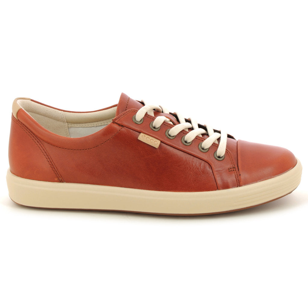 Ecco Soft 7 Smooth Leather Womens Sneakers#color_cognac