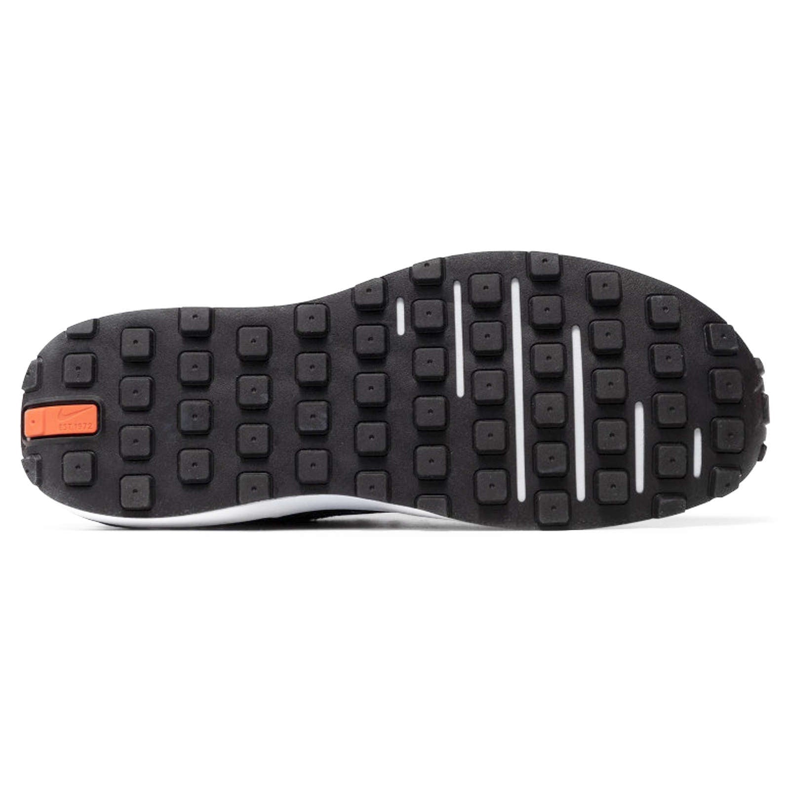 Nike Waffle One Leather Textile Men's Low-Top Sneakers#color_black black white orange