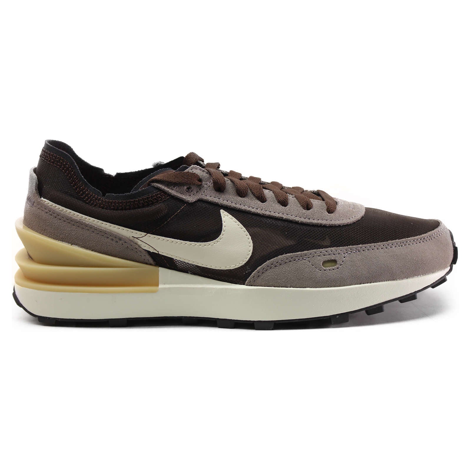 Nike Waffle One Leather Textile Men's Low-Top Sneakers#color_light chocolate natural