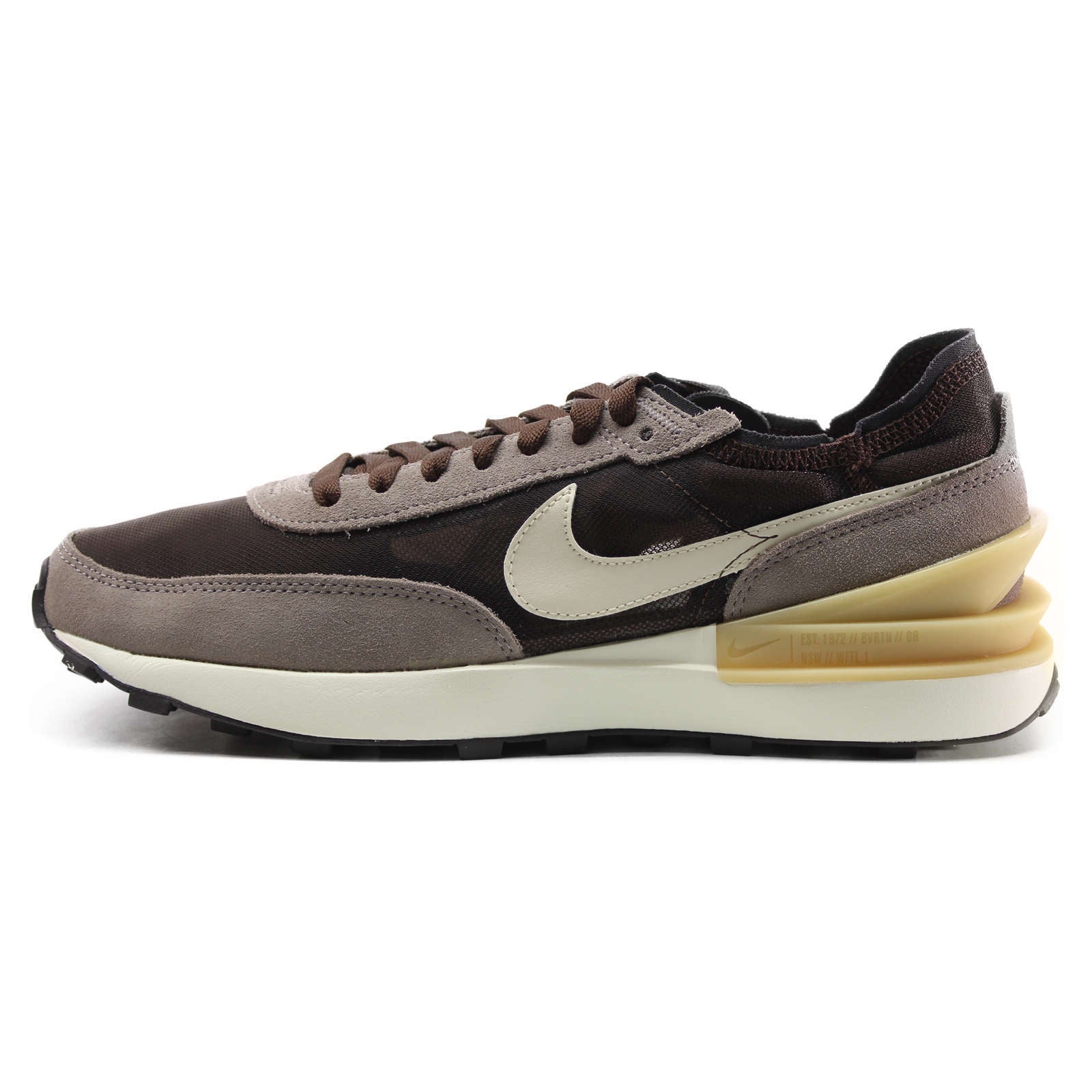 Nike Waffle One Leather Textile Men's Low-Top Sneakers#color_light chocolate natural