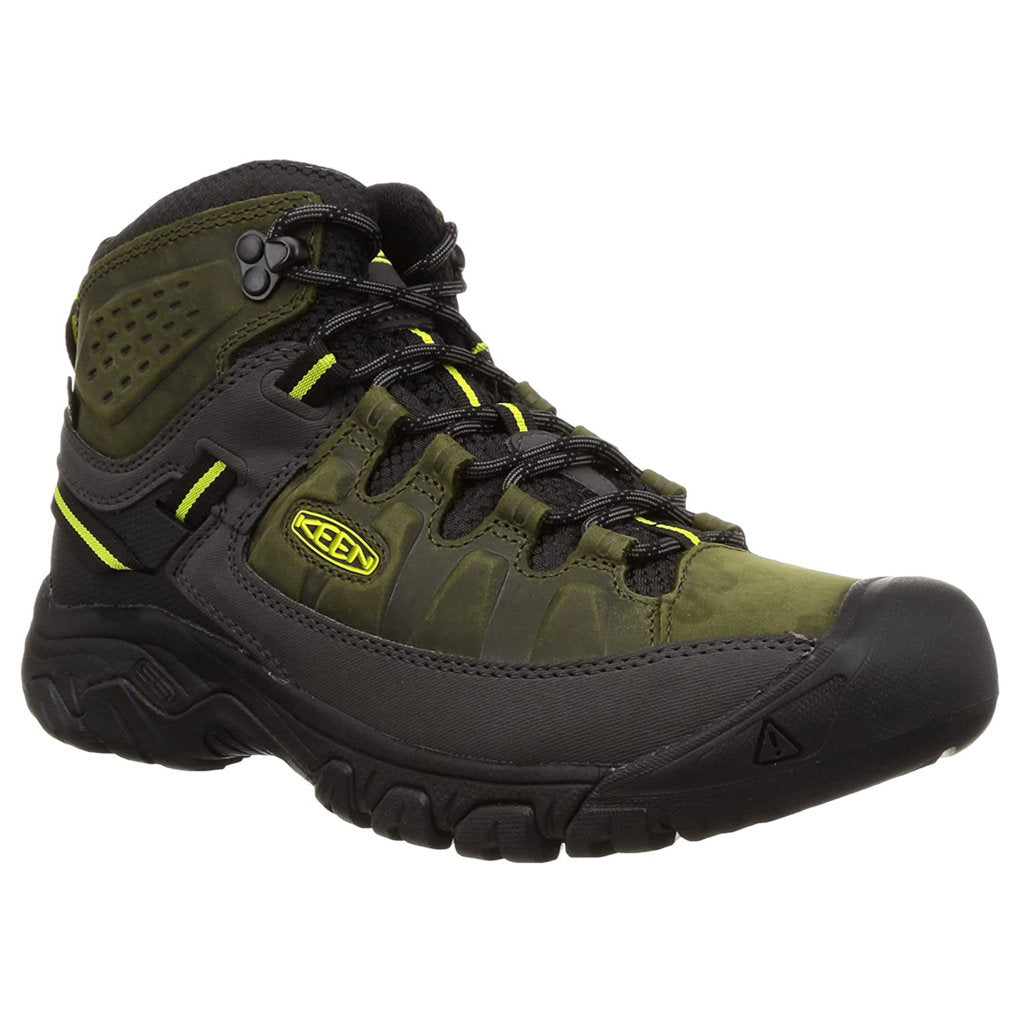 Keen Targhee III Mid WP Leather Textile Mens Boots#color_forest night evening primrose