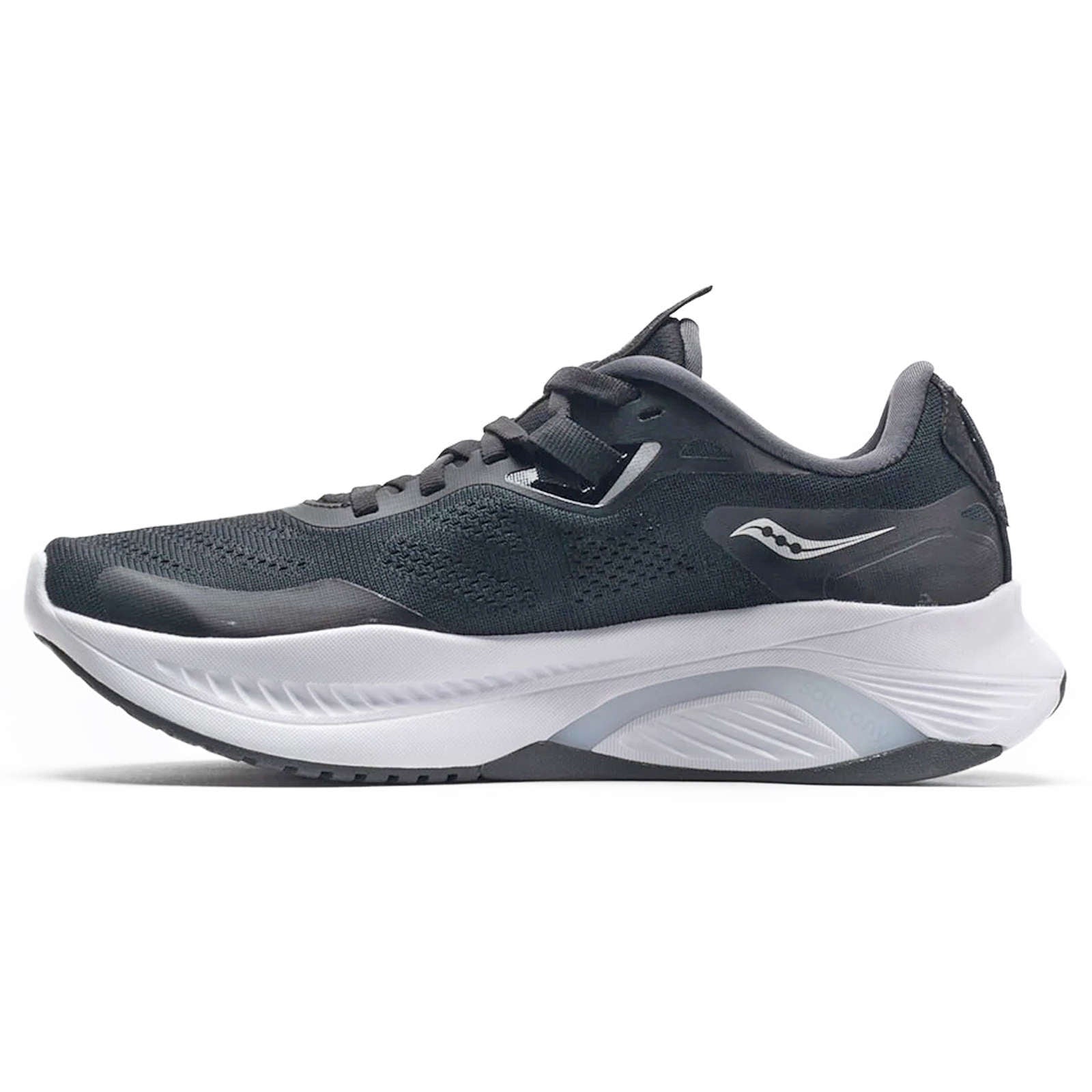 Saucony Guide 15 Synthetic Textile Men's Running Shoes#color_black white