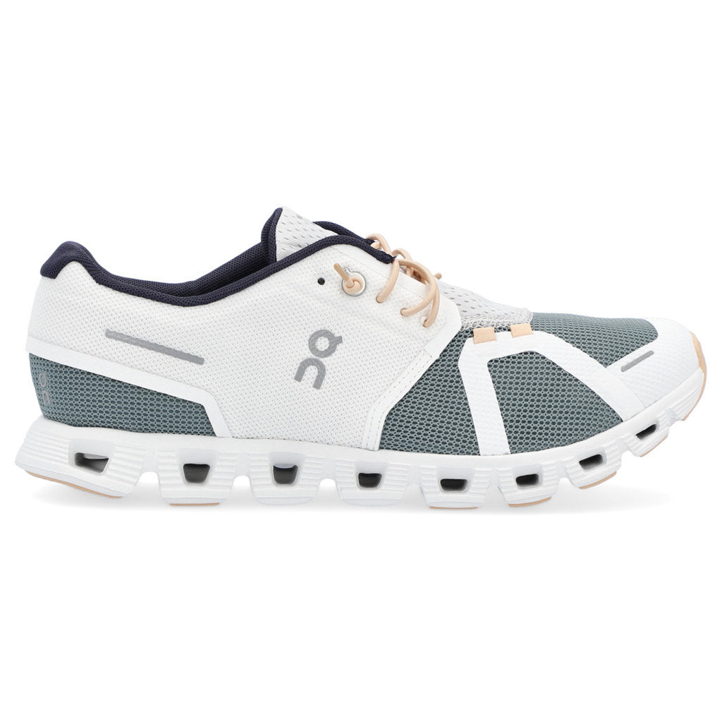 On Running Cloud 5 Push Textile Women's Low-Top Sneakers#color_white cobble