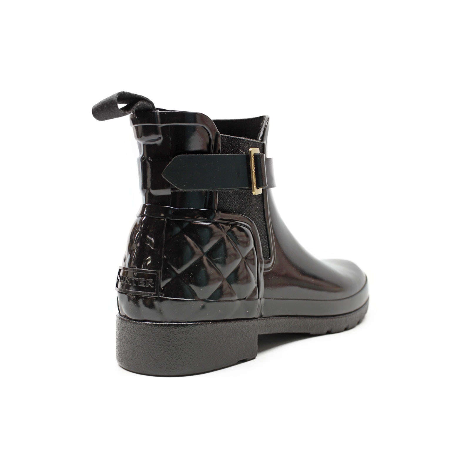 Hunter Refined Gloss Rubber Quilt Women s Chelsea Boots