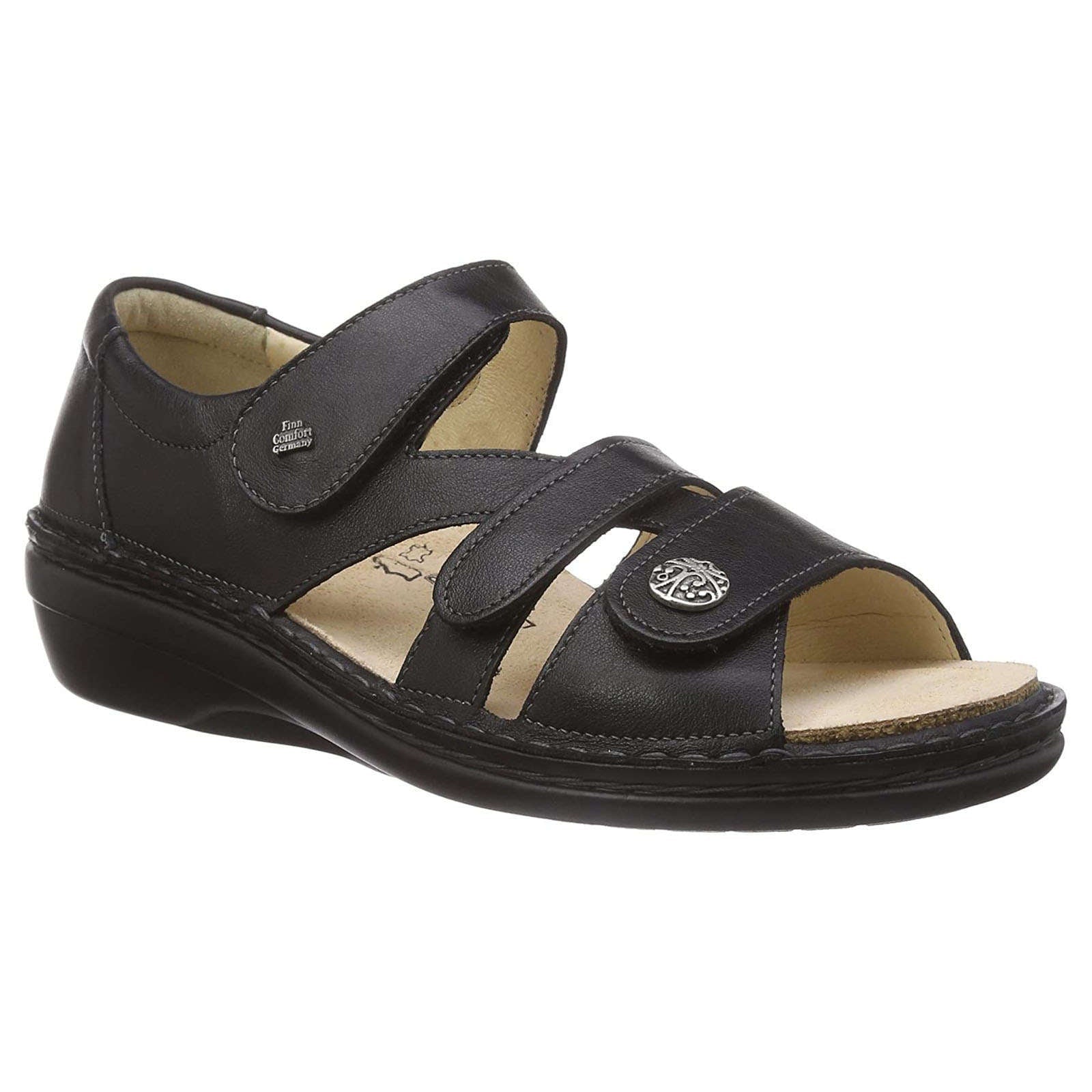 Finn Comfort Sintra Smooth Leather Women's Sandals#color_black
