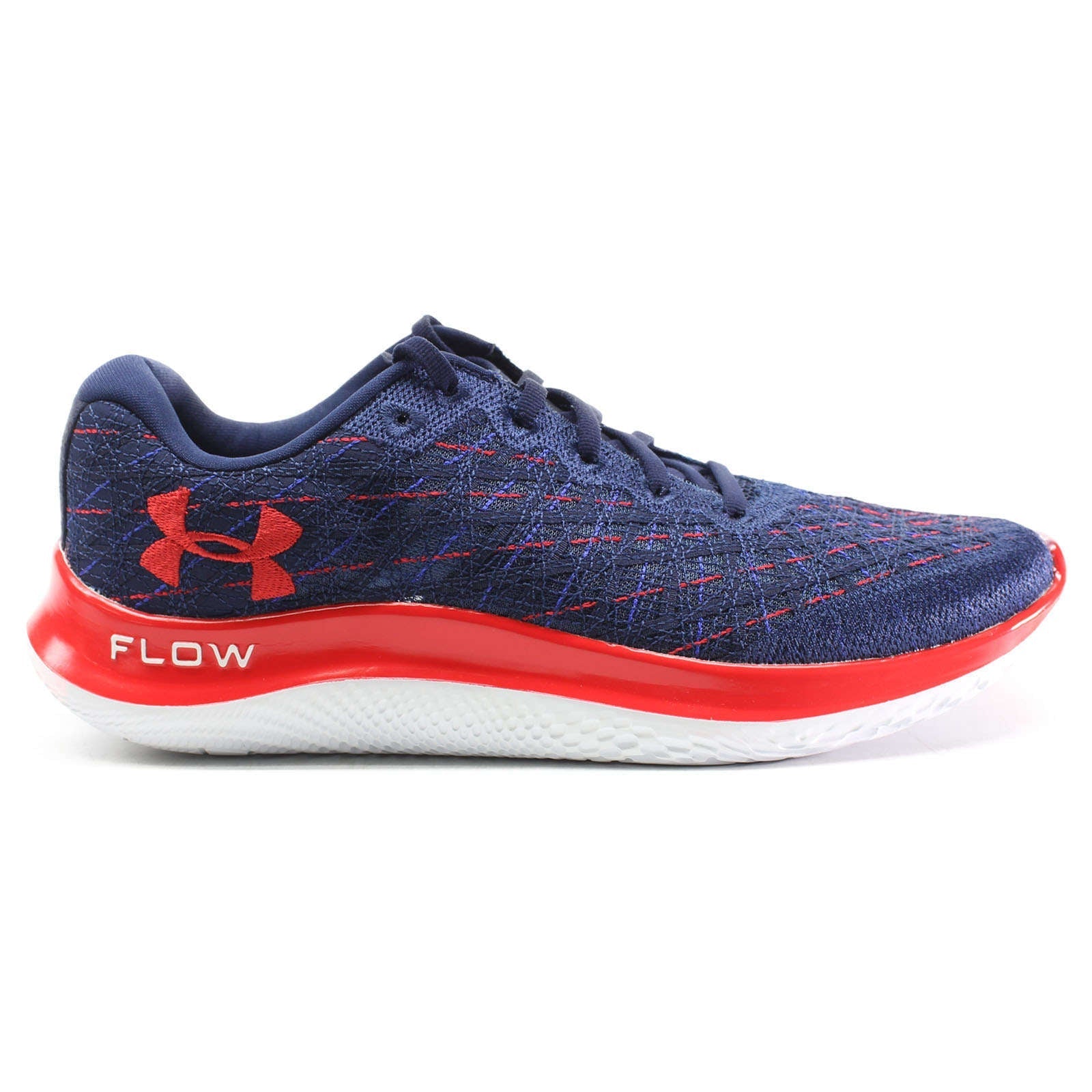 Under Armour Flow Velociti Wind Synthetic Textile Men's Low-Top Sneakers#color_navy red