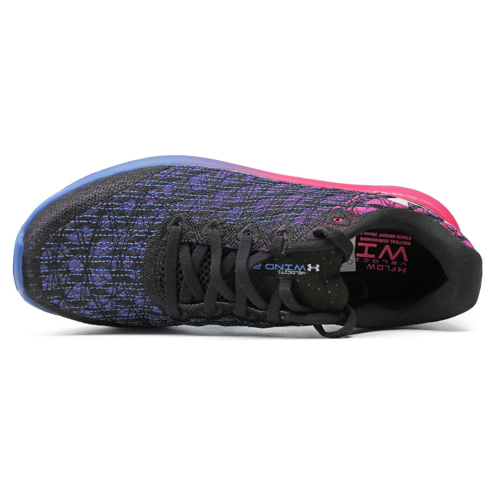 Under Armour Flow Velociti Wind 2 Synthetic Textile Women's Low-Top Sneakers#color_black pink
