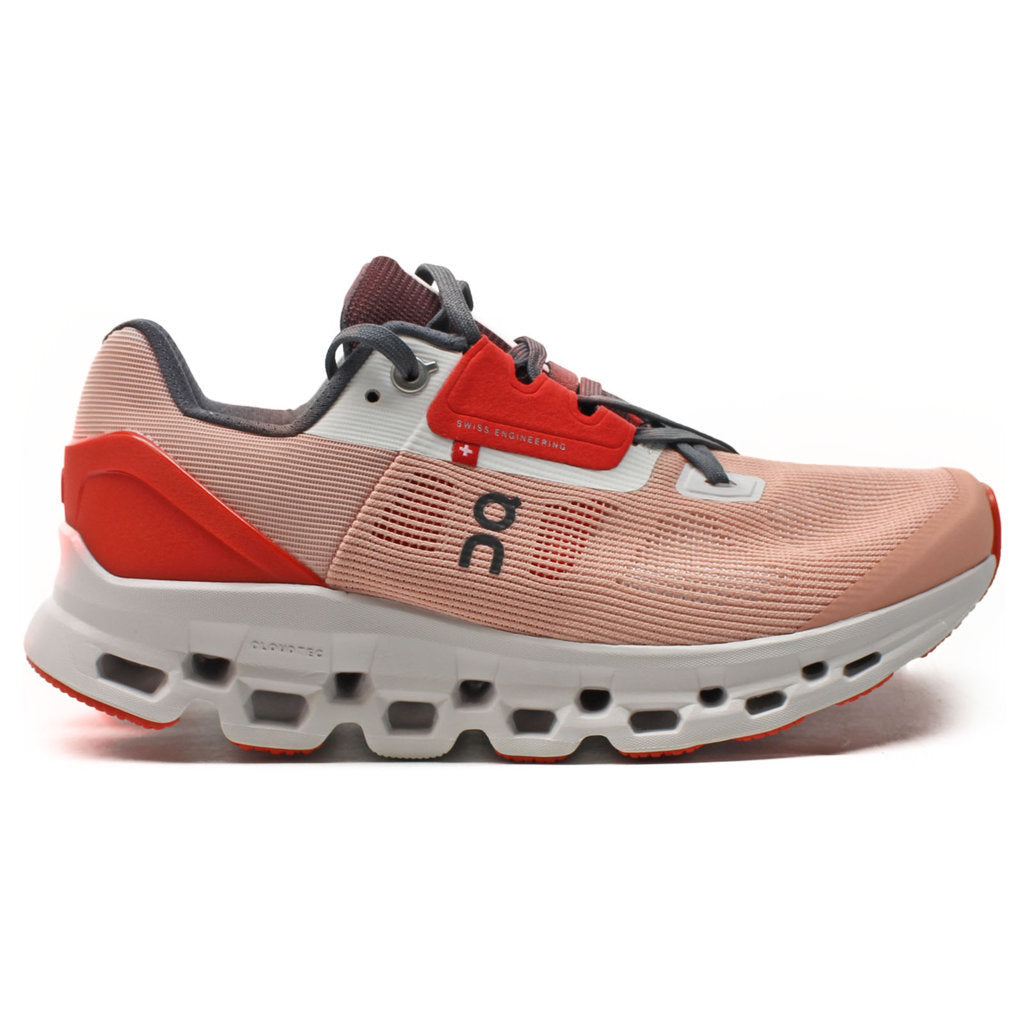 On Running Cloudstratus Textile Women's Performance Low-Top Sneakers#color_rose red