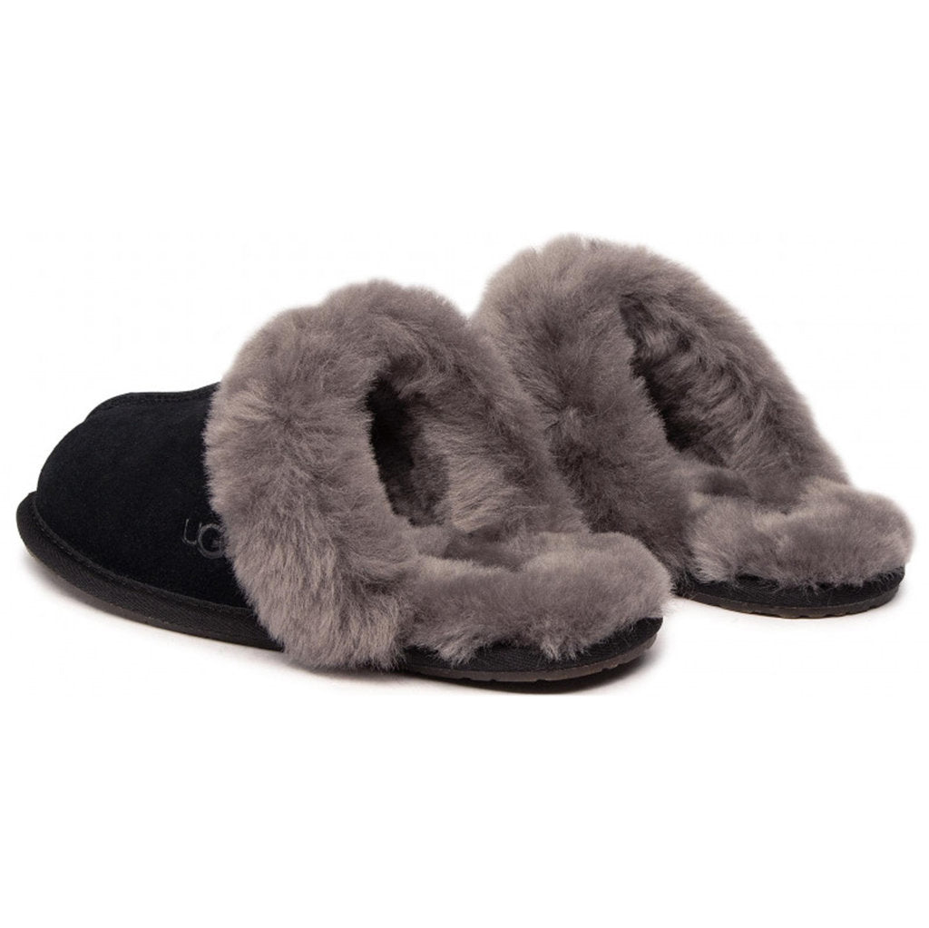 UGG Scuffette II Sheepskin Suede Women's Slide Sandals#color_black grey