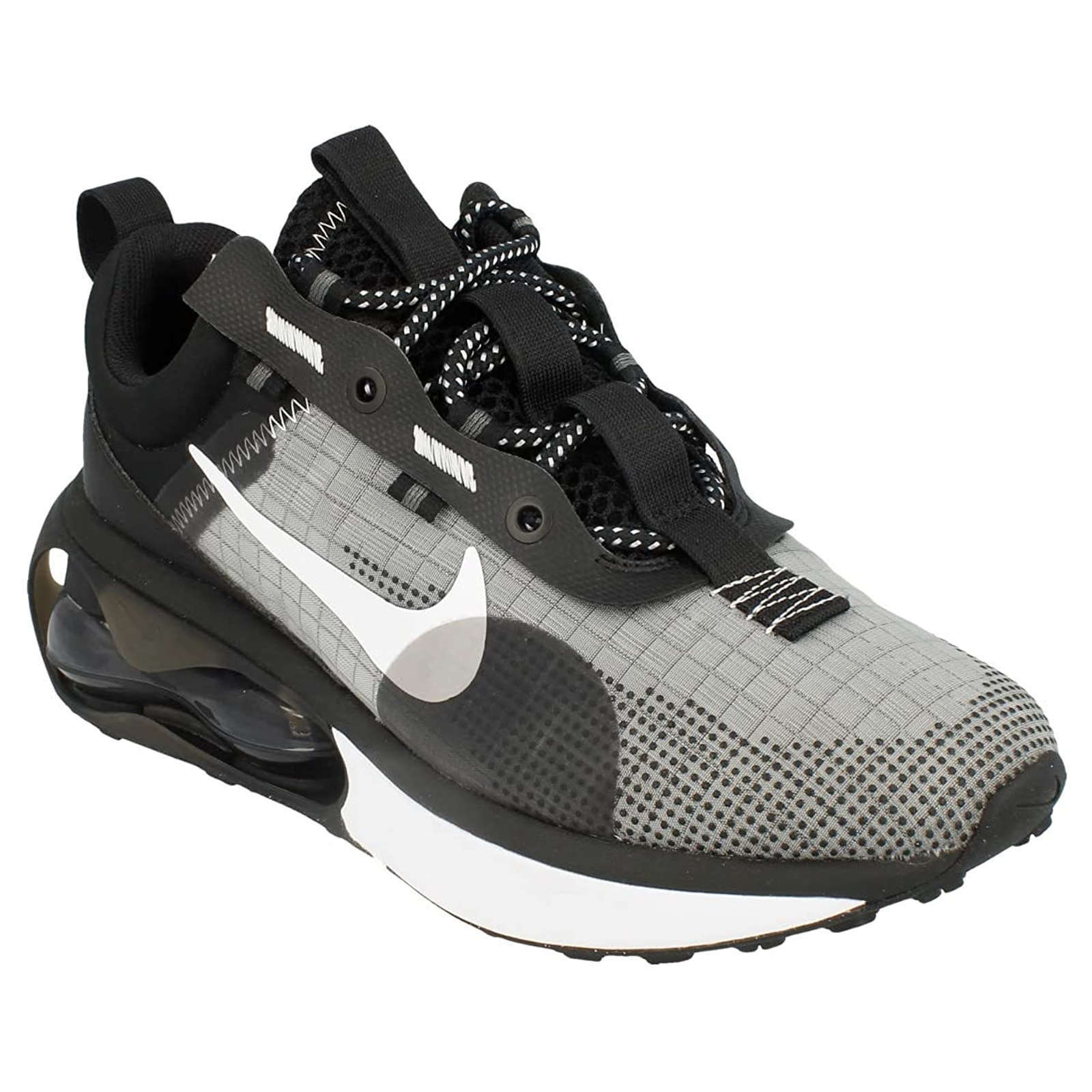 Nike Air Max 2021 Synthetic Textile Unisex Low-Top Sneakers#color_black white iron grey