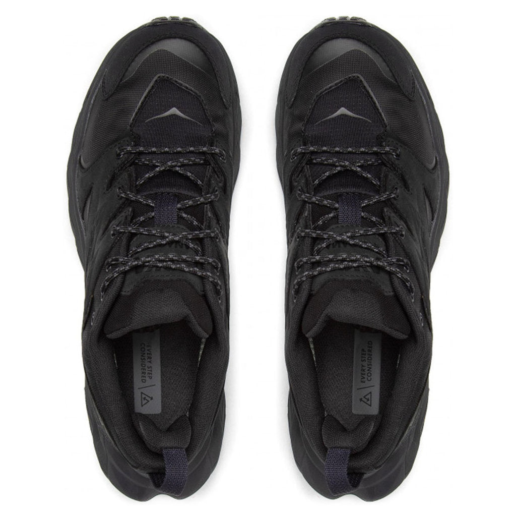 Hoka One One Anacapa Low GTX Leather Textile Mens Sneakers#color_black black