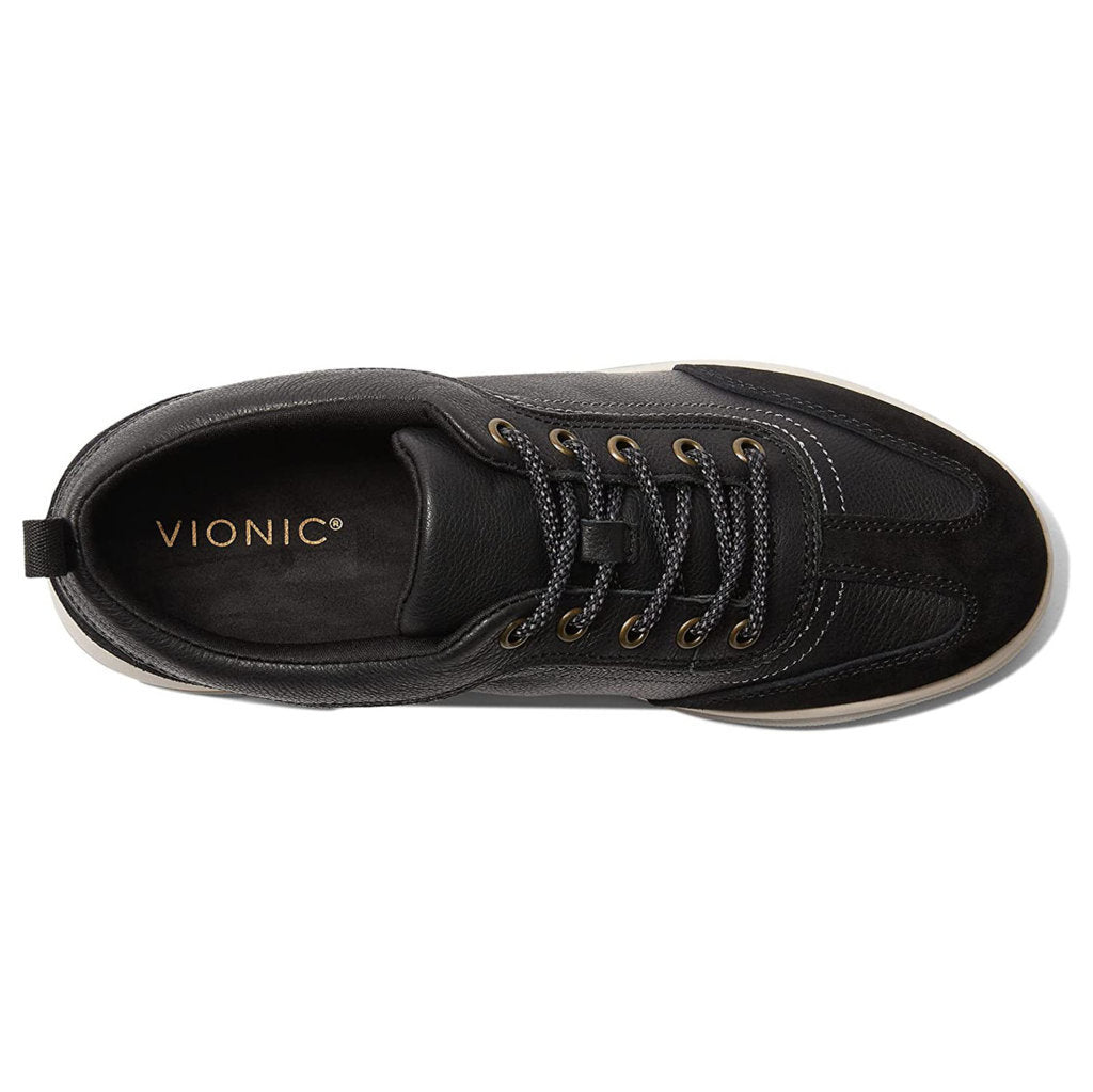 Vionic Nyla Leather Suede Womens Sneakers#color_black