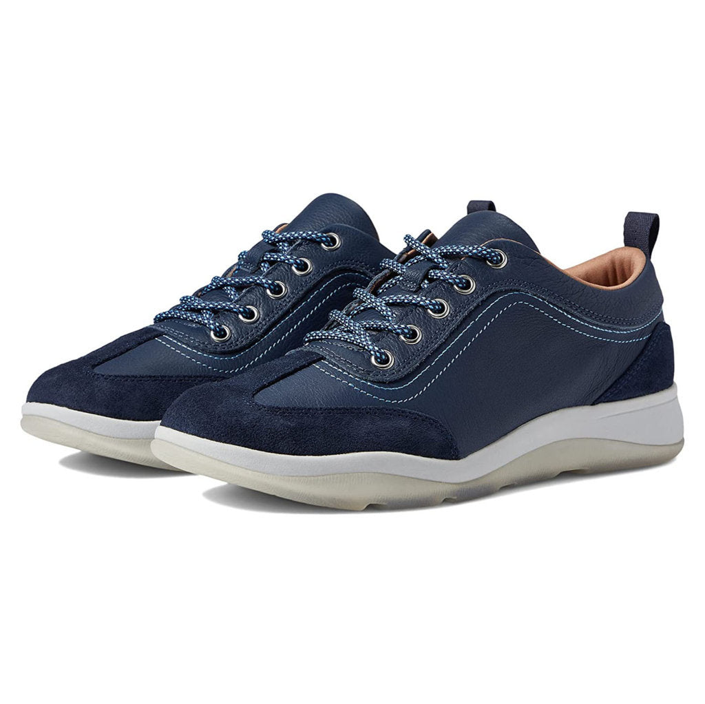 Vionic Nyla Leather Suede Womens Sneakers#color_navy