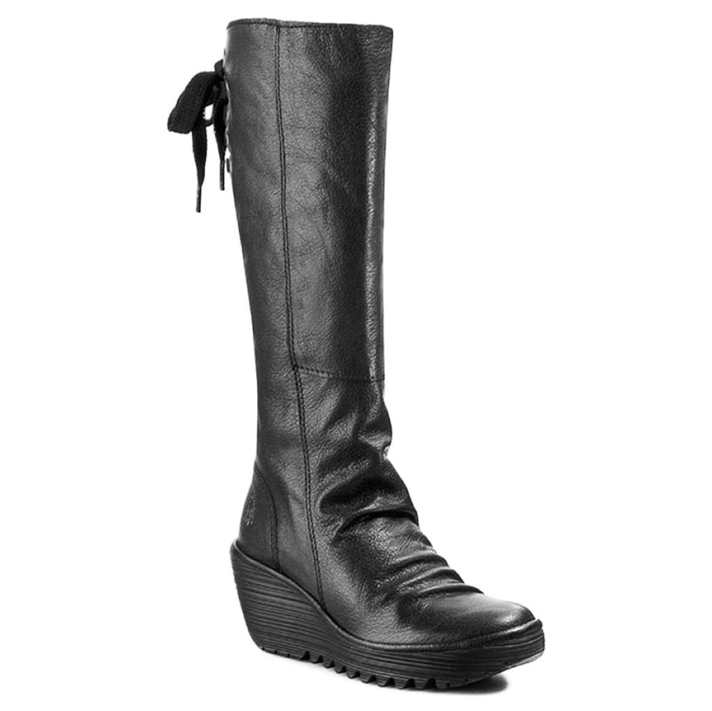 Yust Mousse Leather Women's Wedge Heel Calf Length Boots
