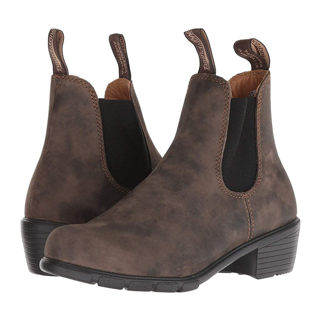 Blundstone 1677 Water-Resistant Leather Unisex Heeled Chelsea Boots#color_rustic brown