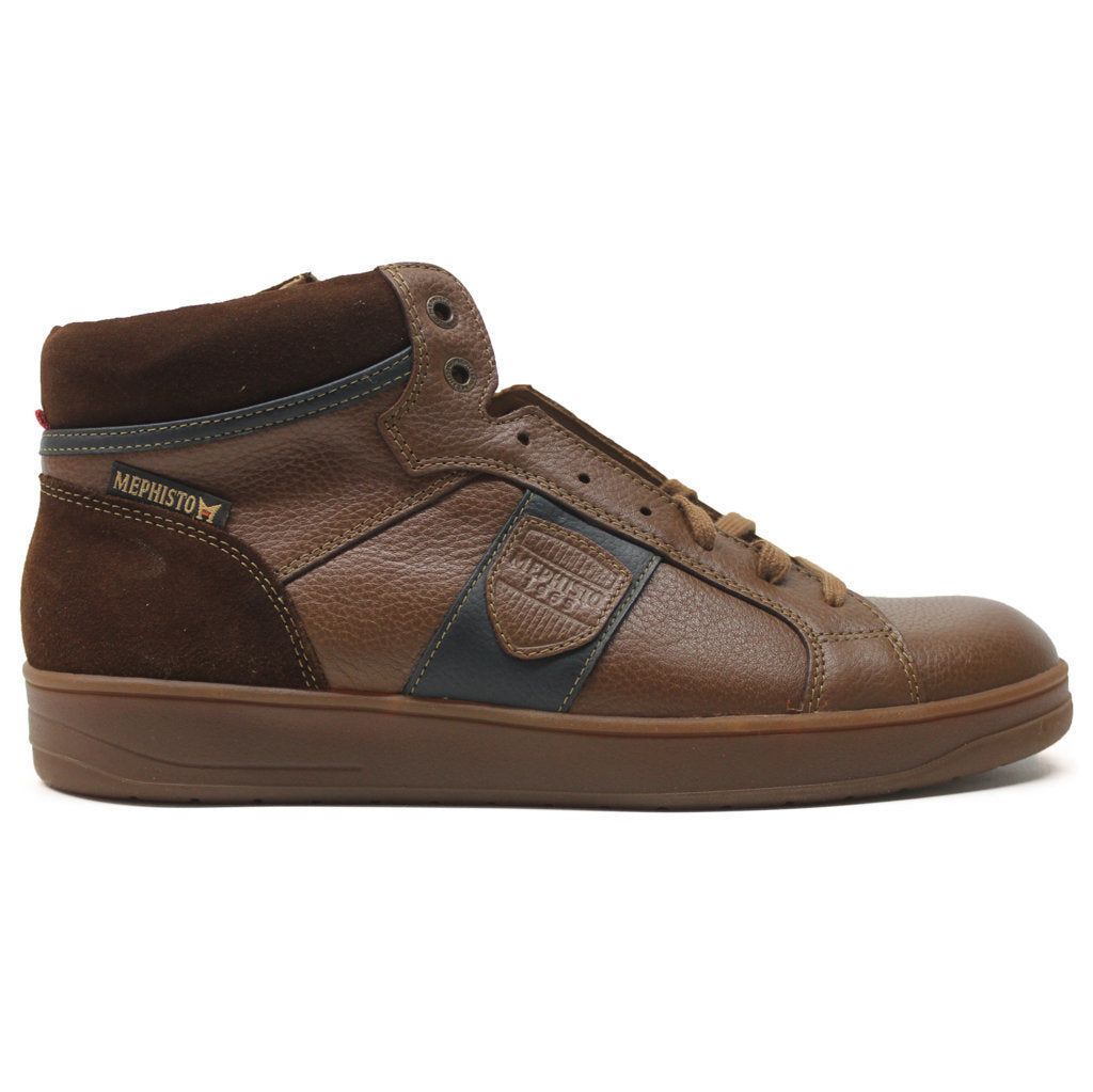 Mephisto Heliot Leather Mens Sneakers#color_hazelnut