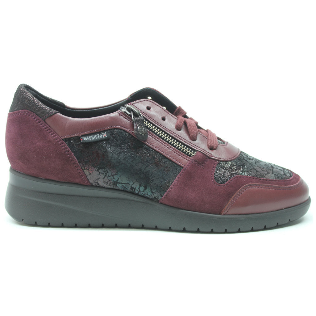 Mephisto Iasmina Leather Womens Sneakers#color_wine