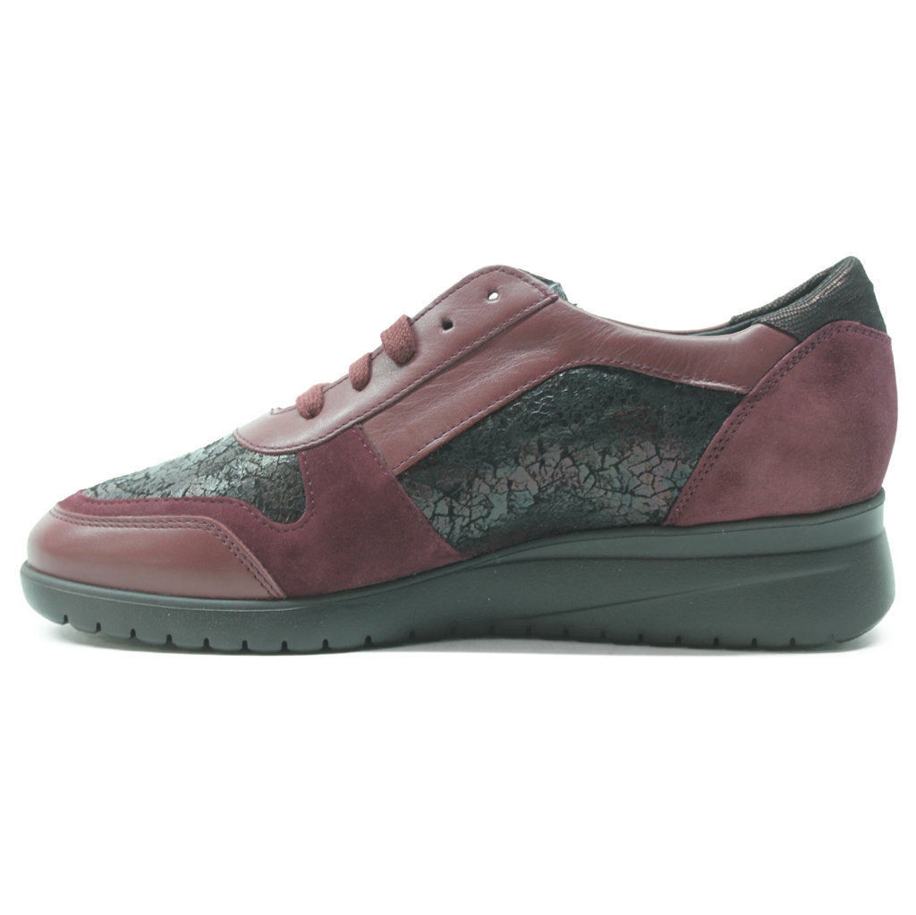 Mephisto Iasmina Leather Womens Sneakers#color_wine