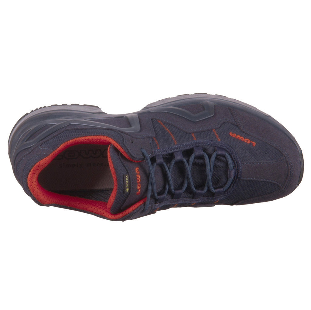 Lowa Gorgon GTX Suede Leather Men's Sneakers#color_navy orange