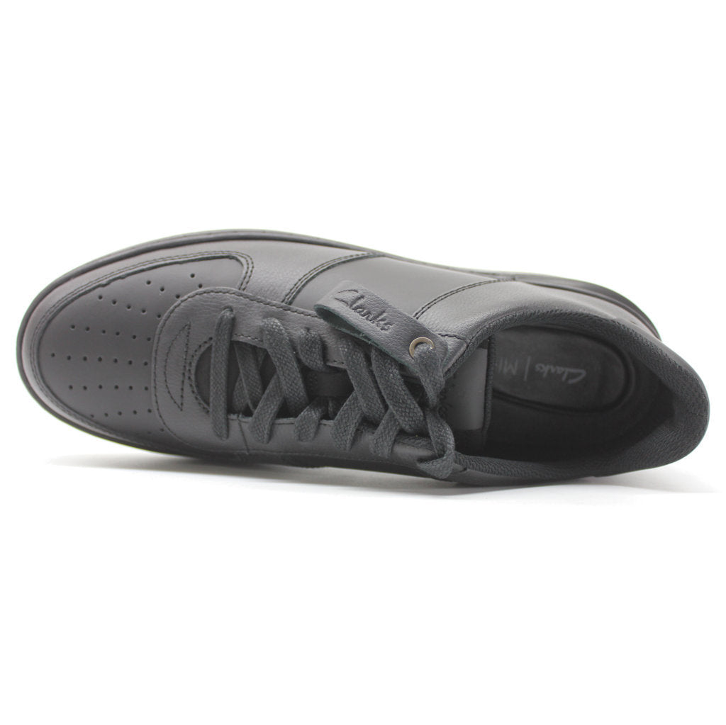 Clarks Originals CourtLite Tie Leather Men's Low-Top Retro Trainers#color_black