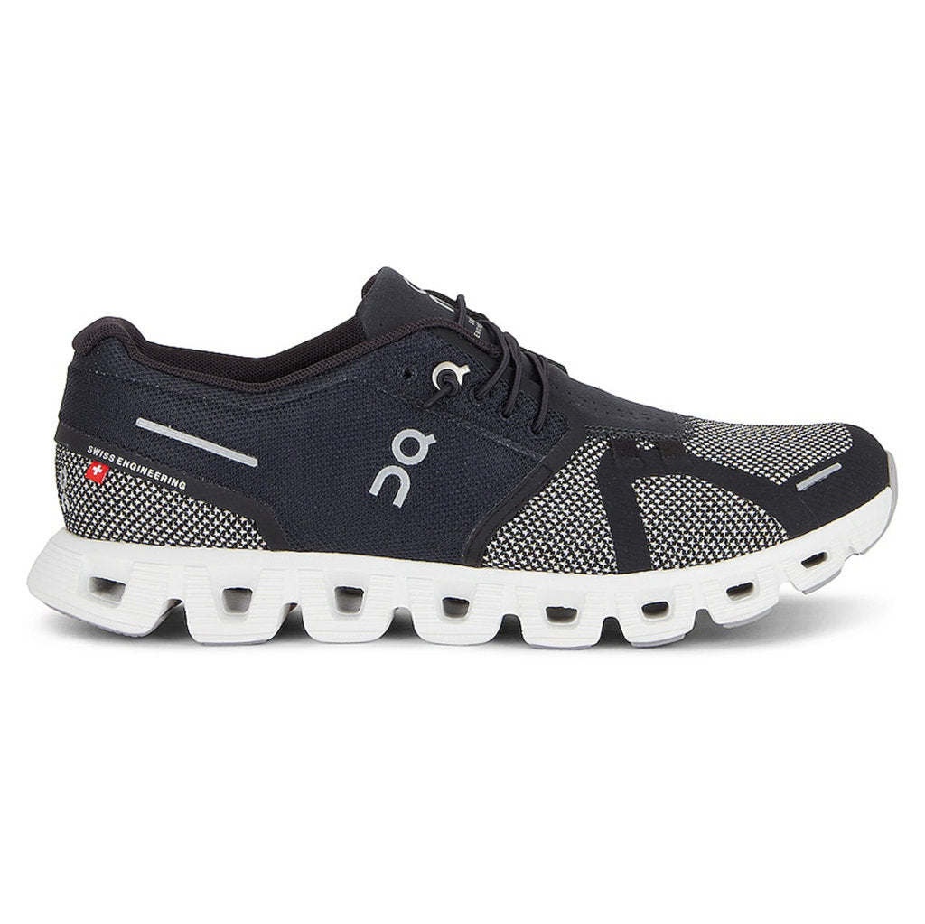 On Running Cloud 5 Combo Textile Men's Low-Top Sneakers#color_black alloy