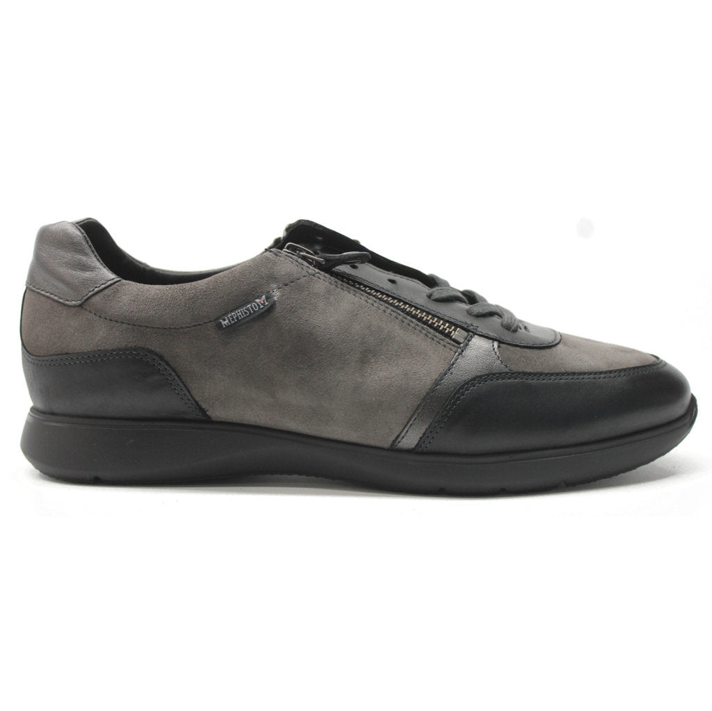 Mephisto Monia Suede Leather Womens Sneakers#color_carbon